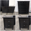 IKEA HEMNES 4-Piece Bedroom Furniture Set – 8-Drawer Dresser, 6-Drawer Chest & 2 Nightstands (Black-Brown)
