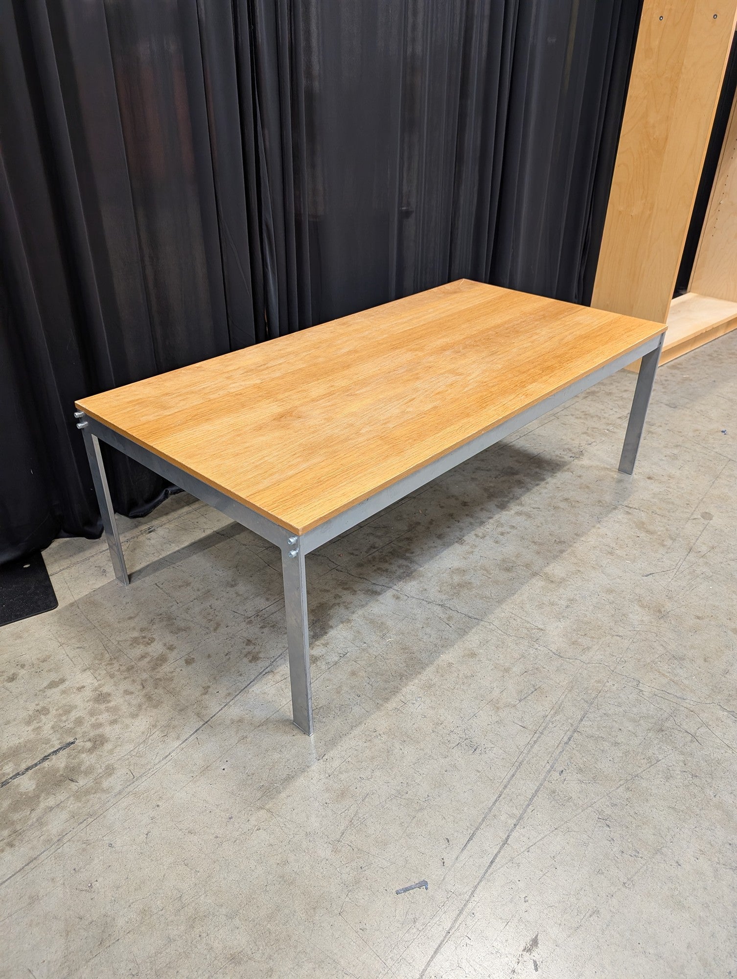 Light Wood Top Modern Coffee Table with Metal Frame