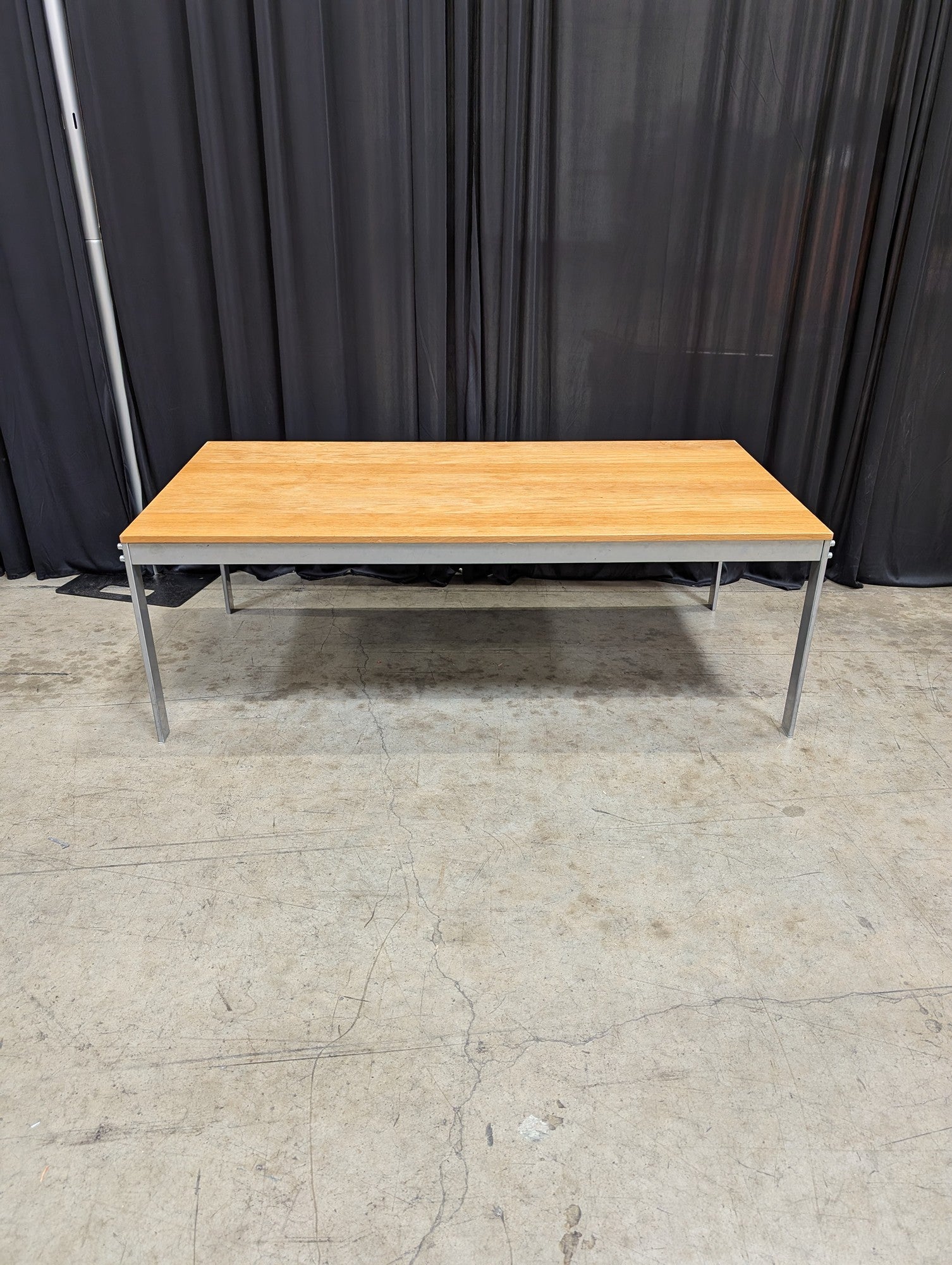 Light Wood Top Modern Coffee Table with Metal Frame