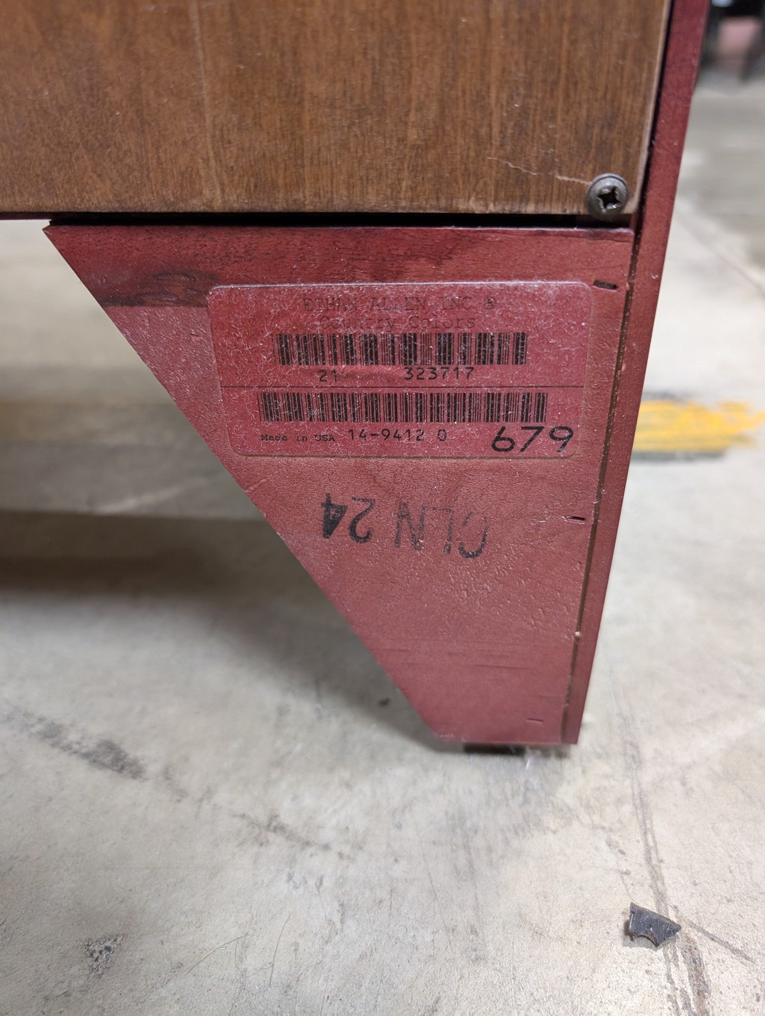 Ethan Allen Solid Wood Tall Pantry Cabinet Colonial Red Finish