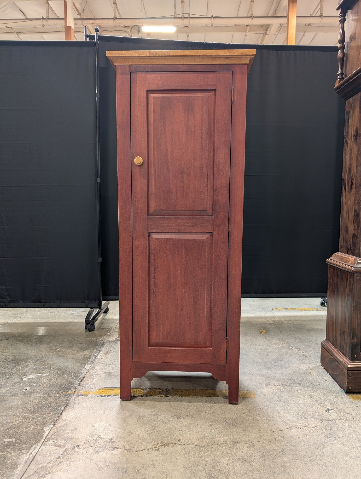 Ethan Allen Solid Wood Tall Pantry Cabinet Colonial Red Finish