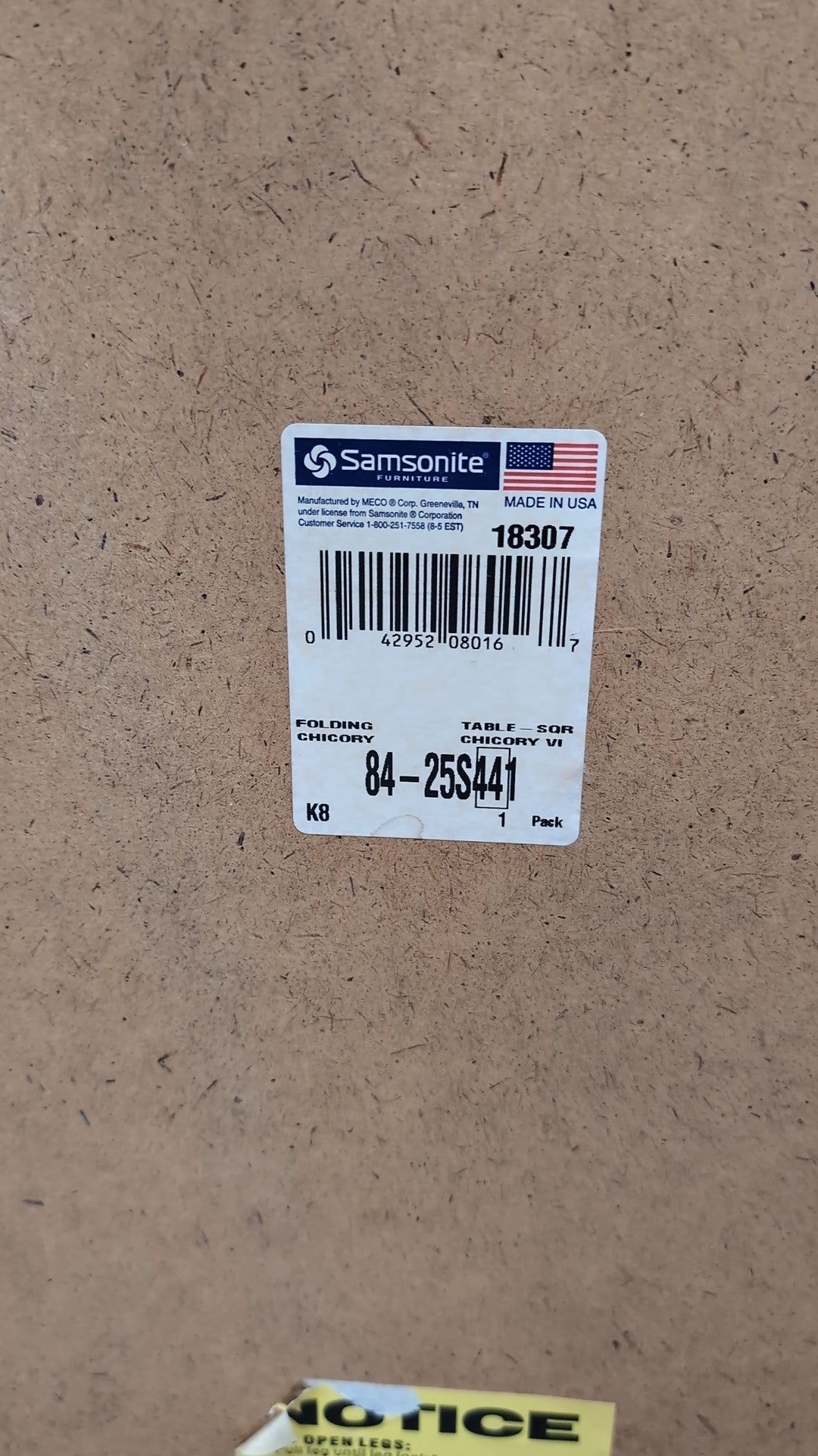 Samsonite Square Folding Table in Taupe