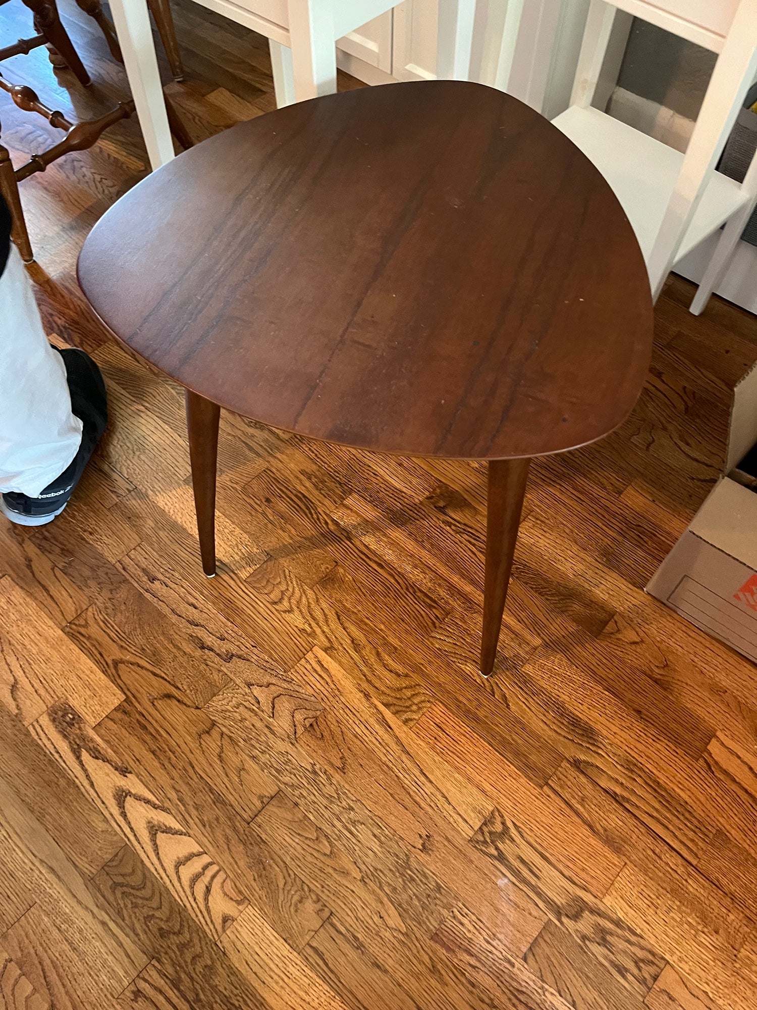 Brown Triangular Wood End Table