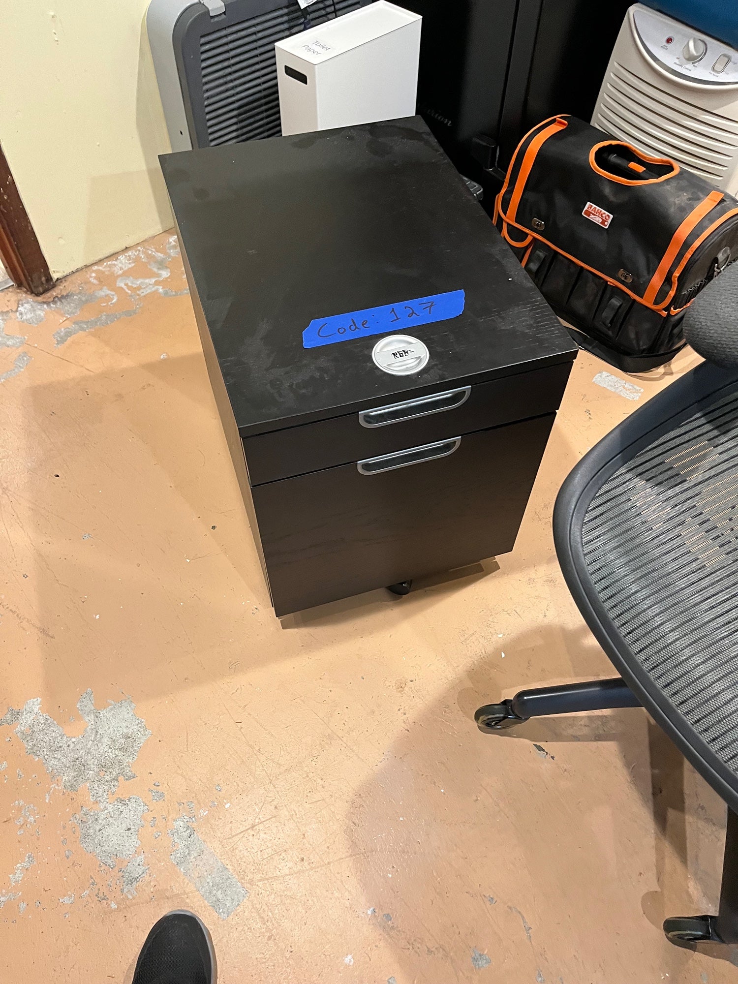 Black Two-Drawer Mobile Filing Cabinet