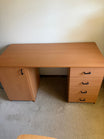 Practical Home Office Desk with Cabinet and Four Drawers
