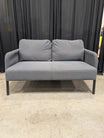 IKEA GLOSTAD Gray Fabric Loveseat with Black Legs