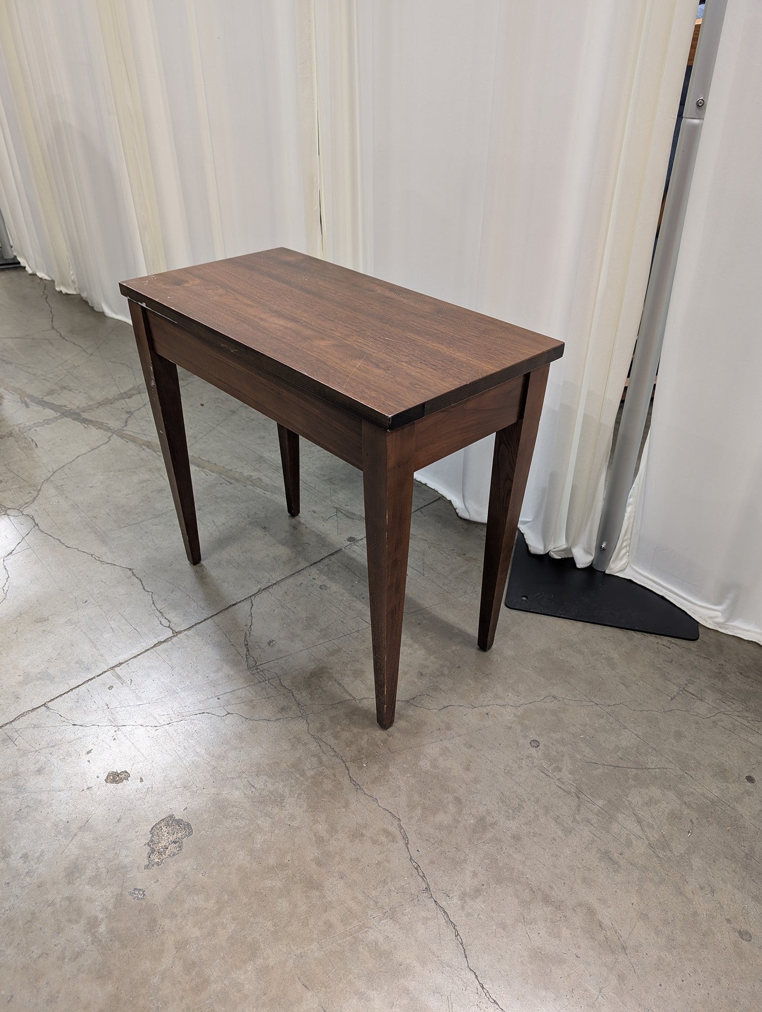 Tapered Leg Dark Wood Desk with Lift-Top Storage