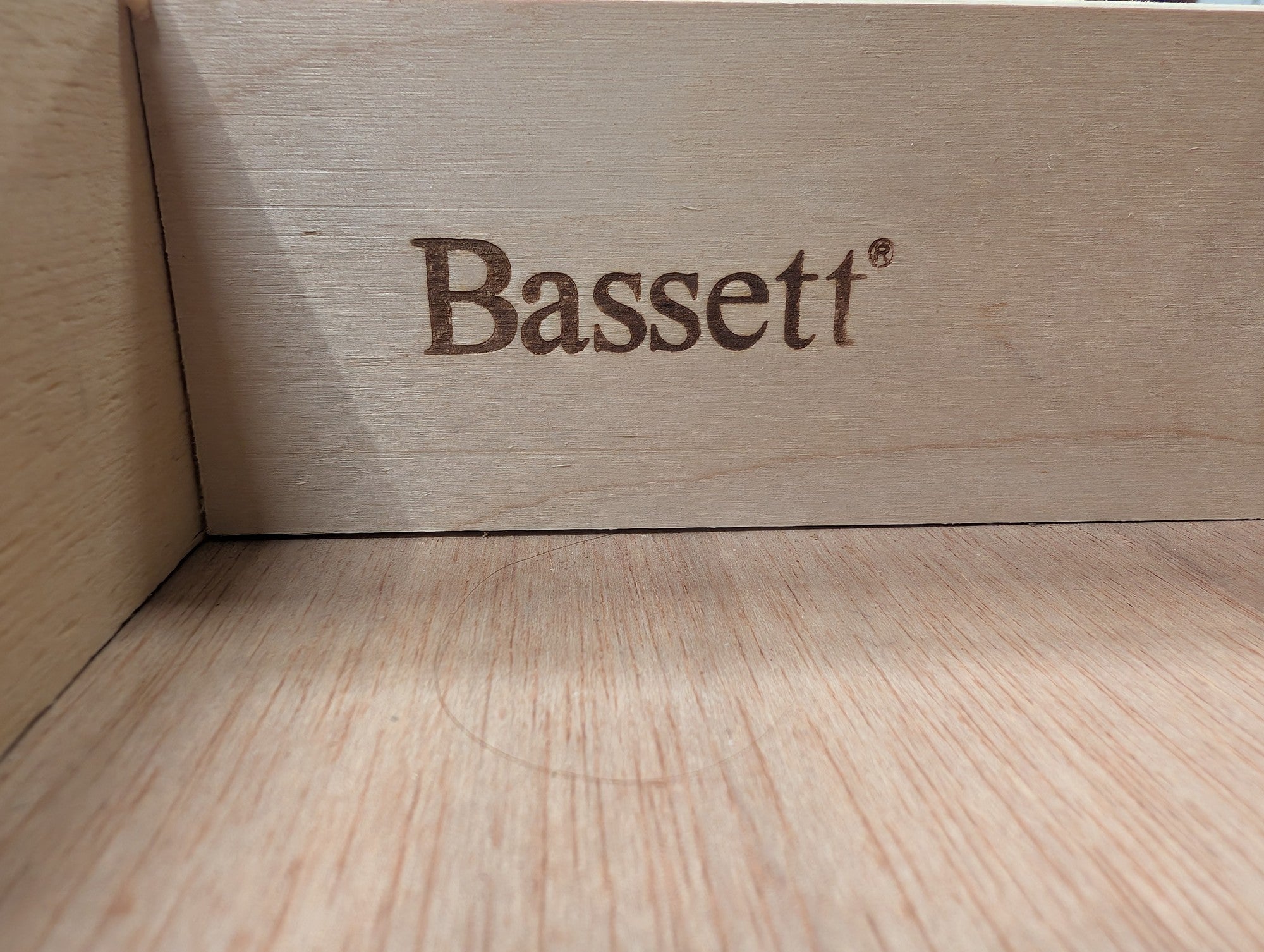 Bassett Reddish-Brown Wood Nightstand with Cabinet Storage