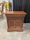 Bassett Reddish-Brown Wood Nightstand with Cabinet Storage
