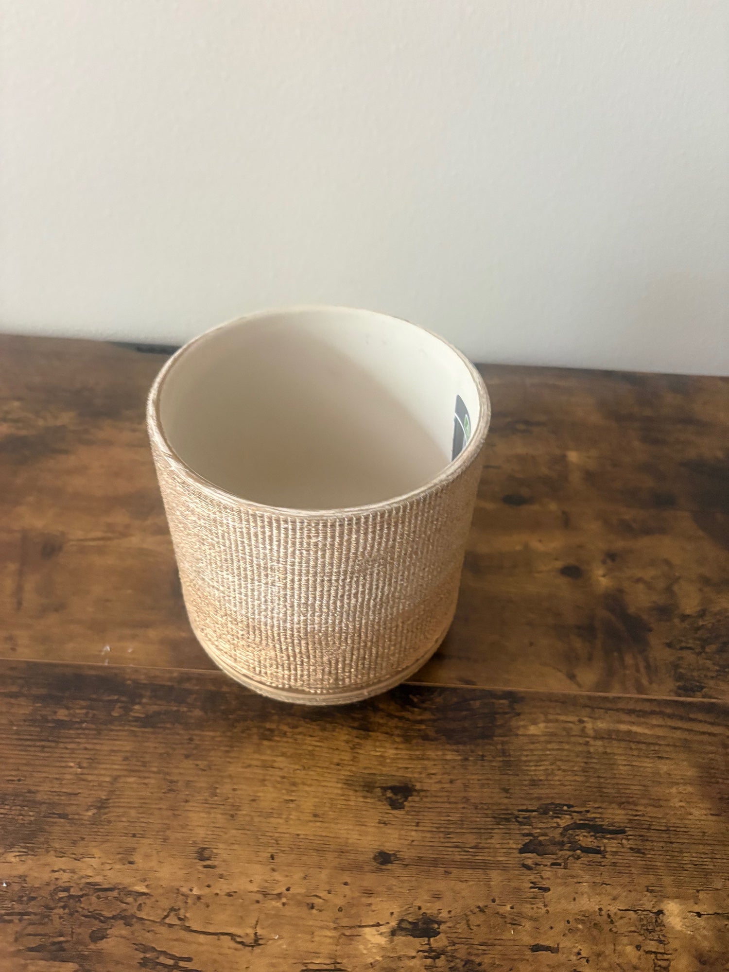 Textured Cylindrical Woven Planter Pot