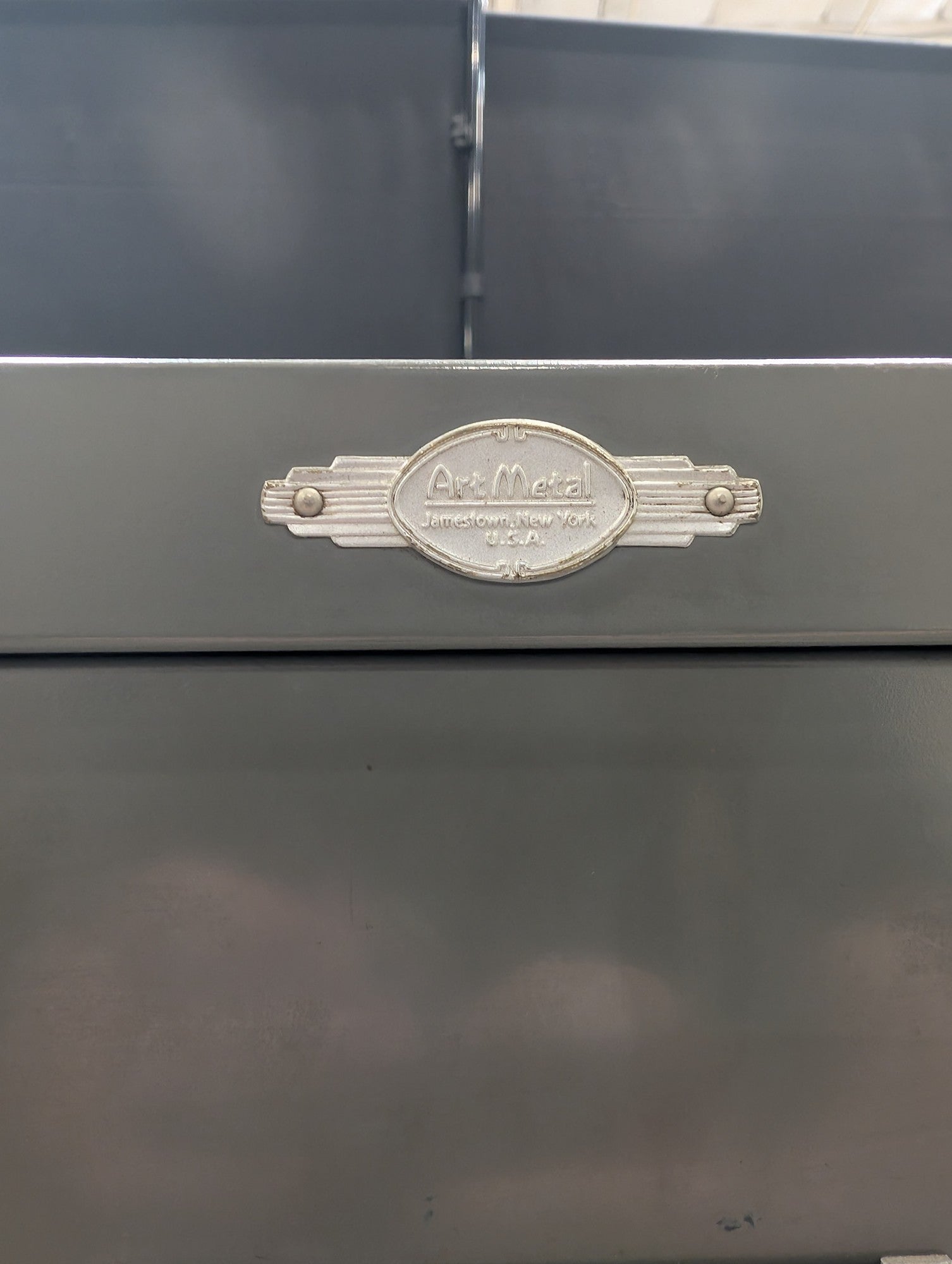 Art Metal Grey Three-Drawer Filing Cabinet