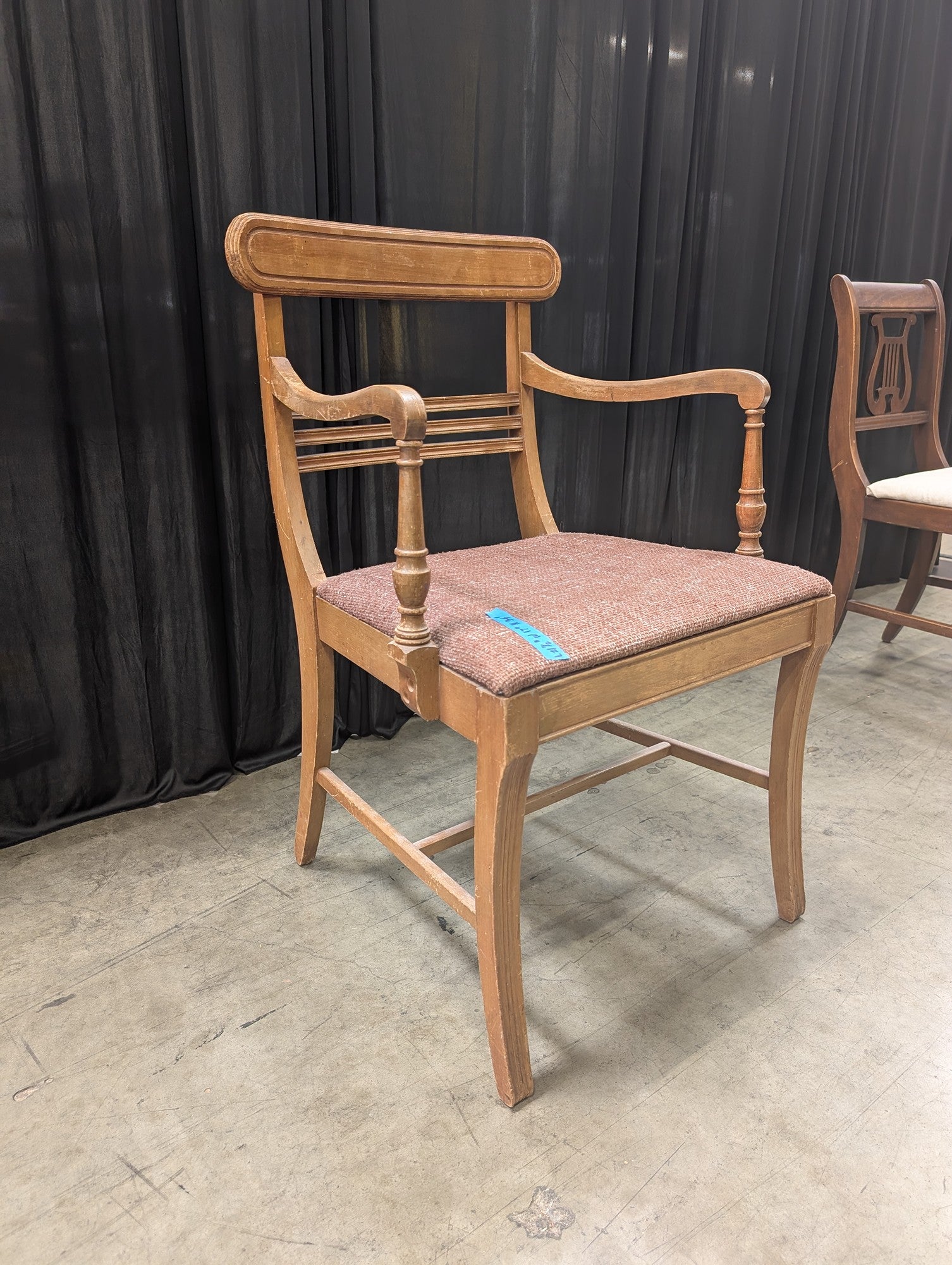 Light Wood Upholstered Chair