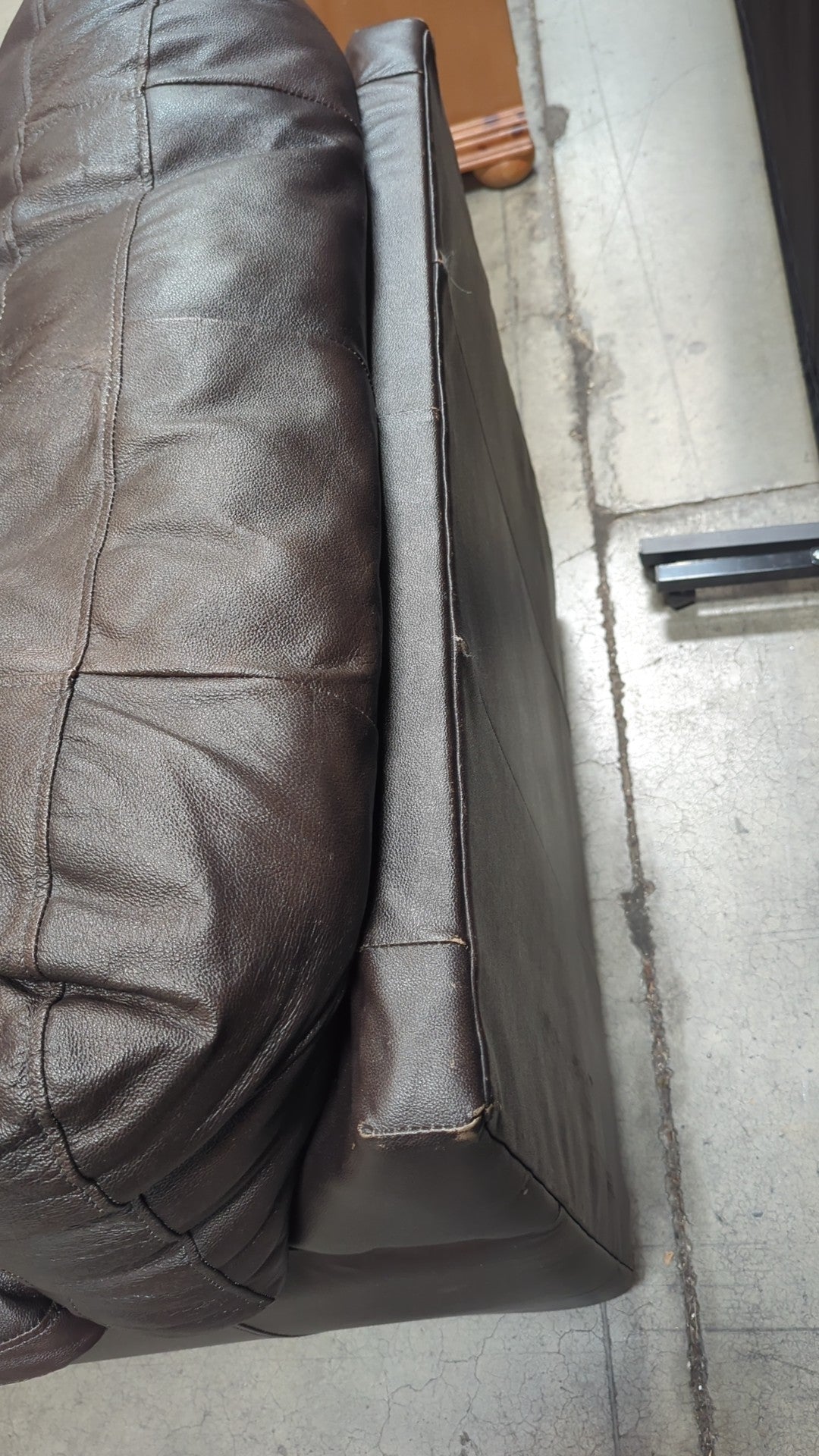 Dark Brown Leather Padded Armchair