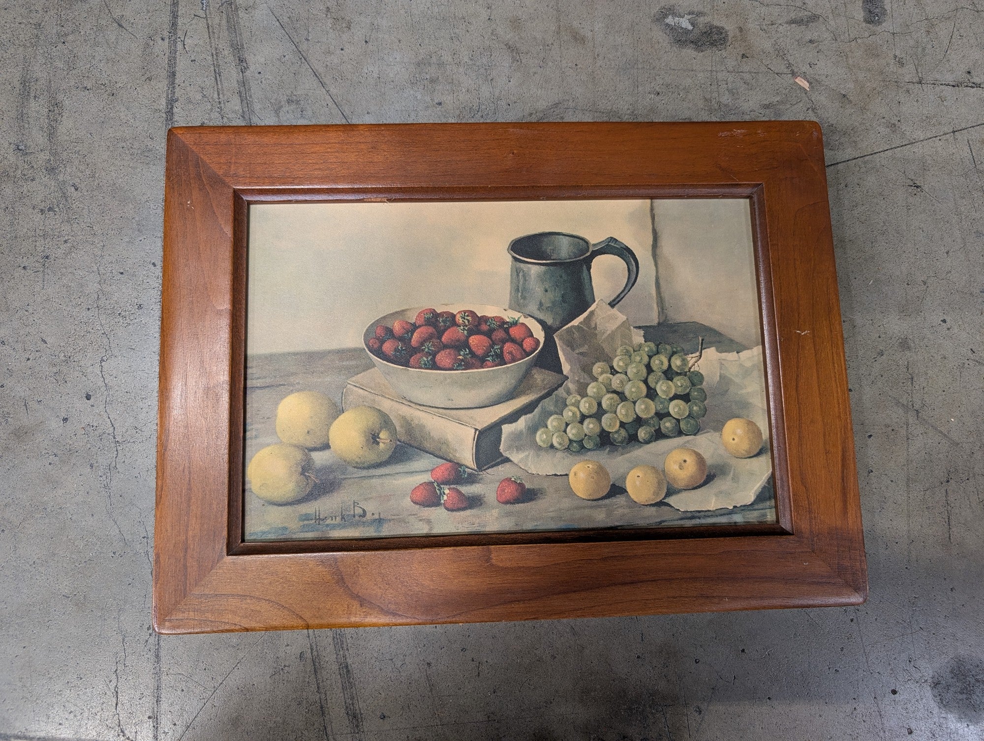 Vintage Still Life Fruit Framed Art in Wood