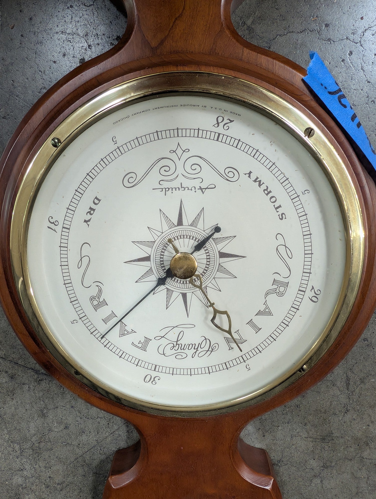 Airguide Traditional Wood Weather Station with Brass Accents