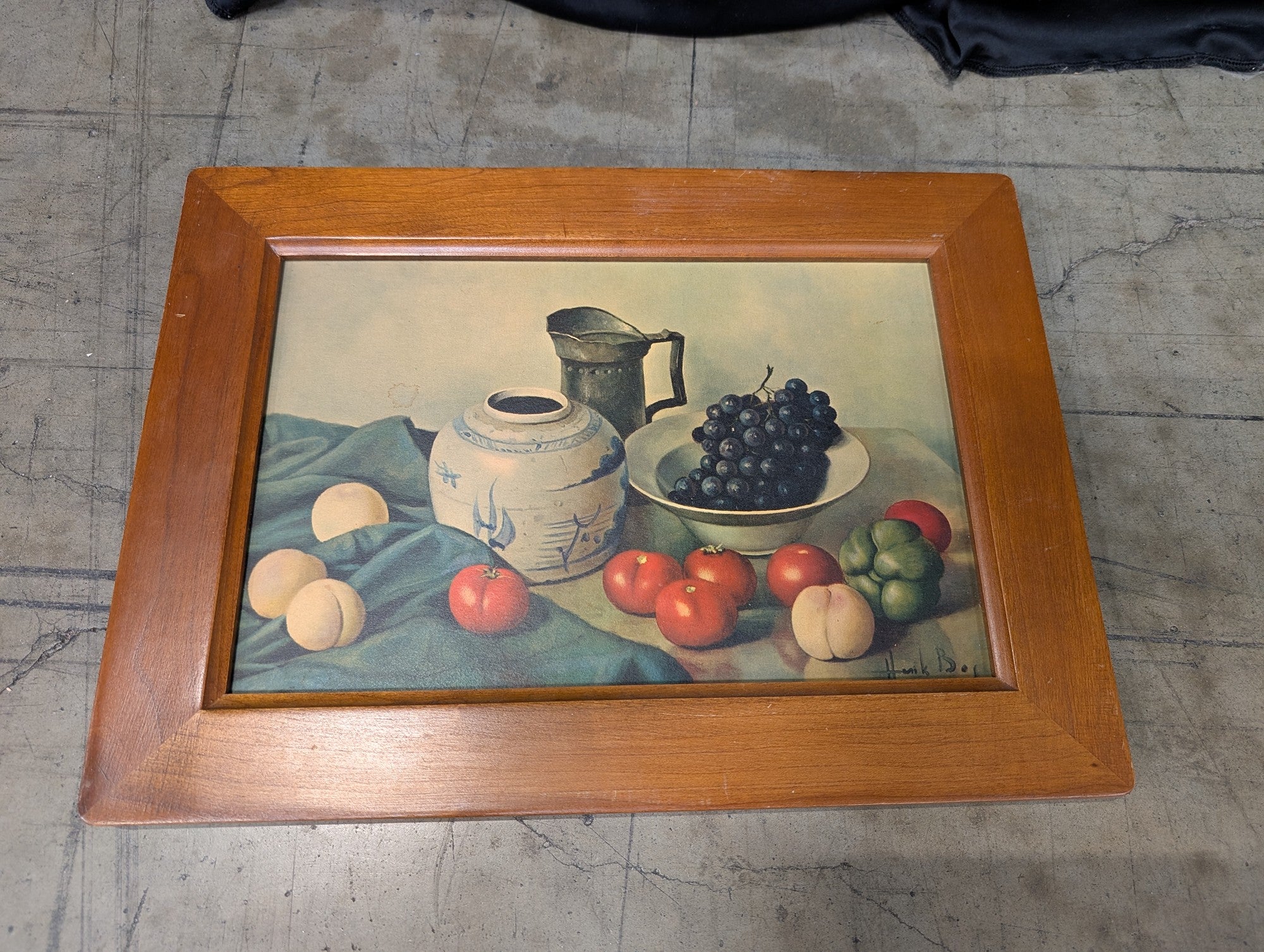 Wood Framed Still Life Produce Print