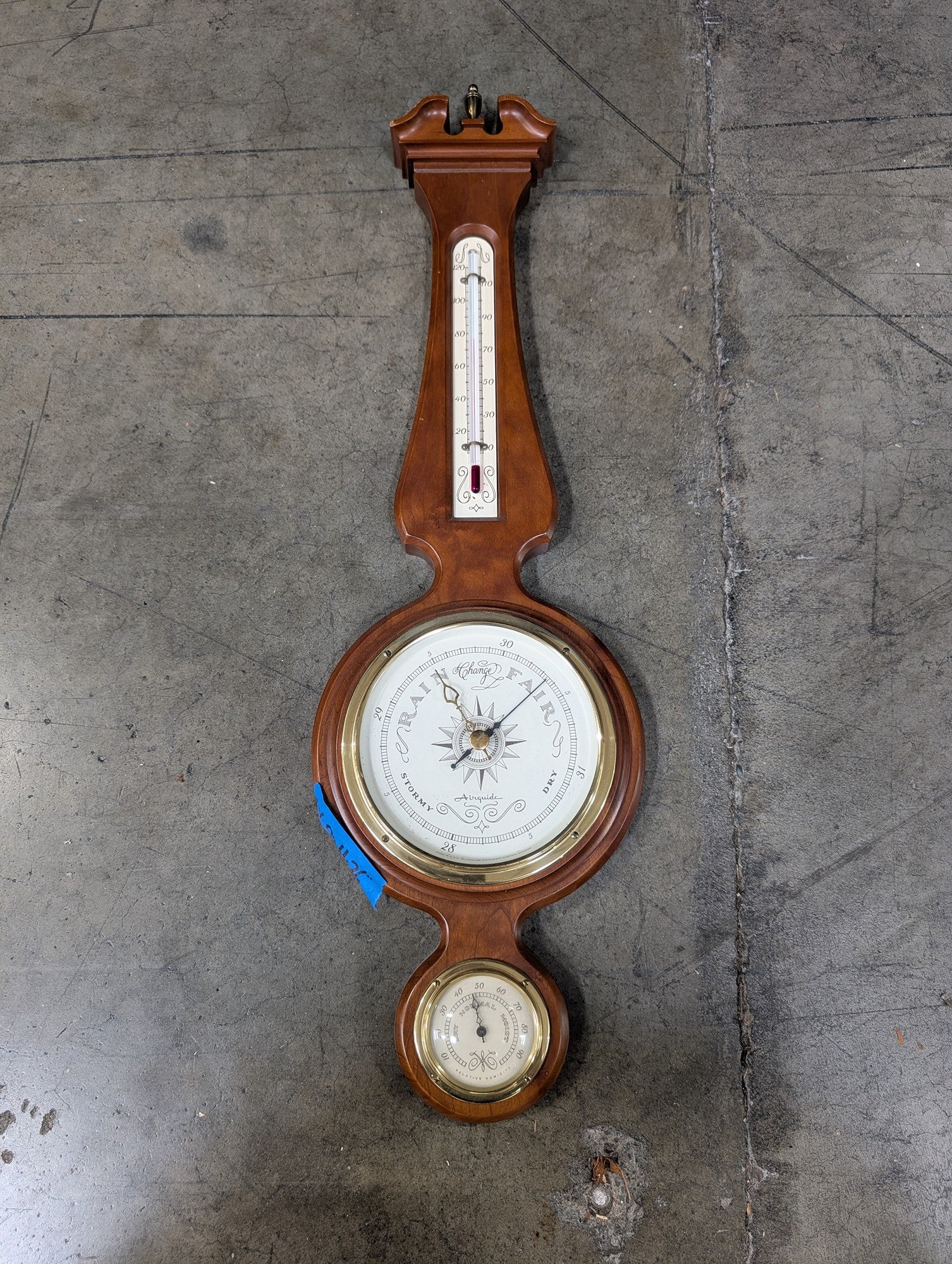 Airguide Traditional Wood Weather Station with Brass Accents