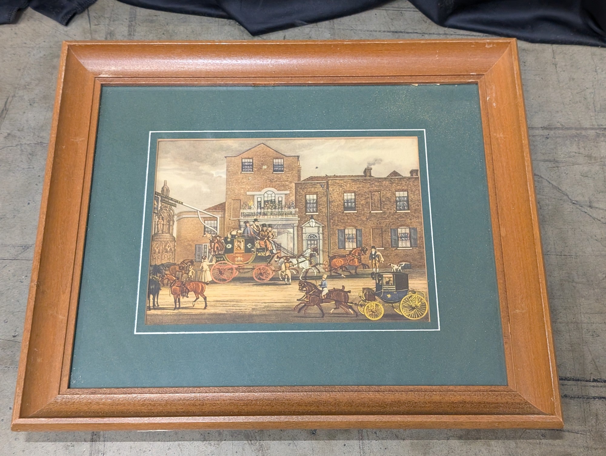 Wood Framed Horse Drawn Carriage Print