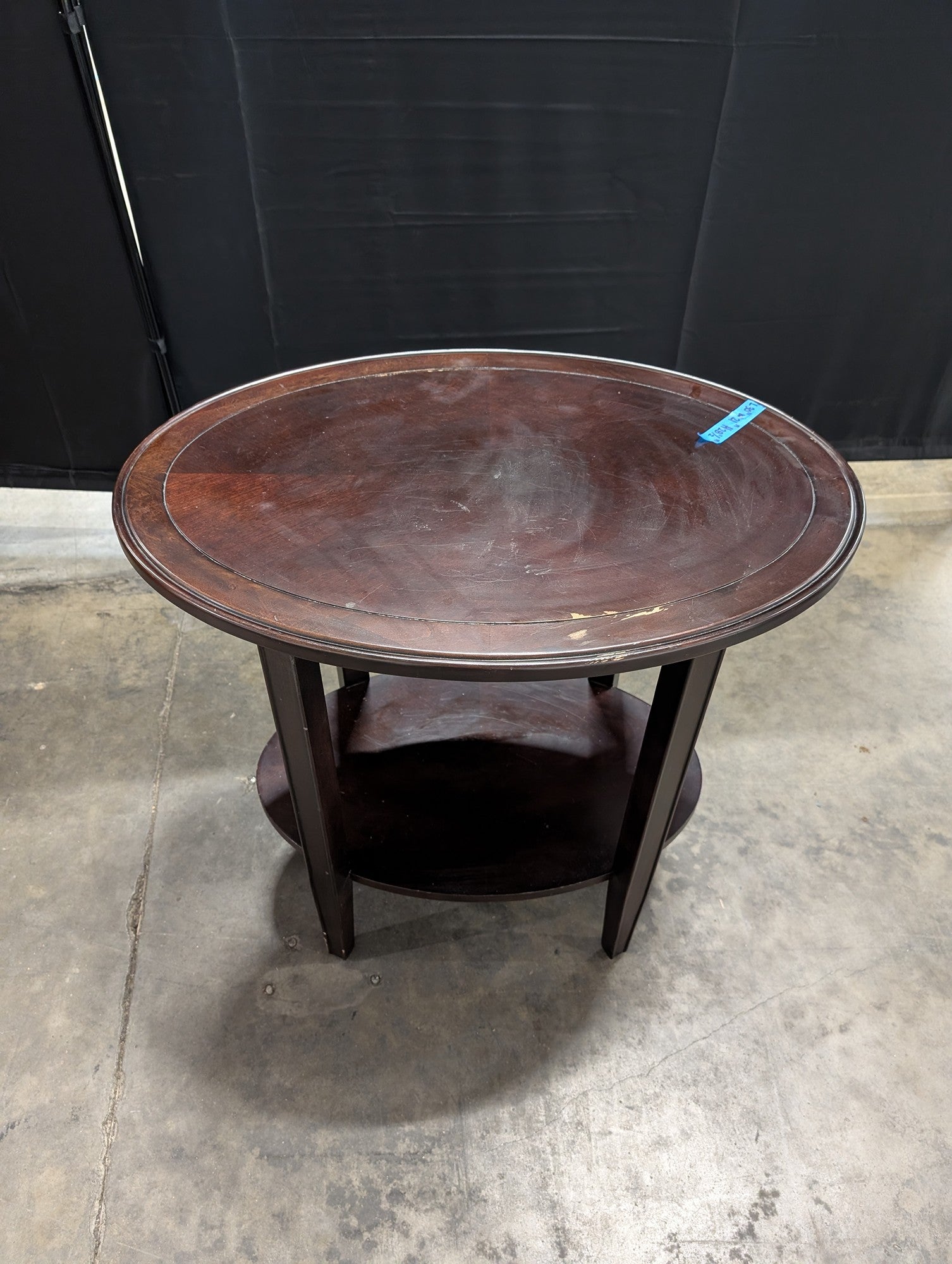 Dark Brown Oval Wood End Table