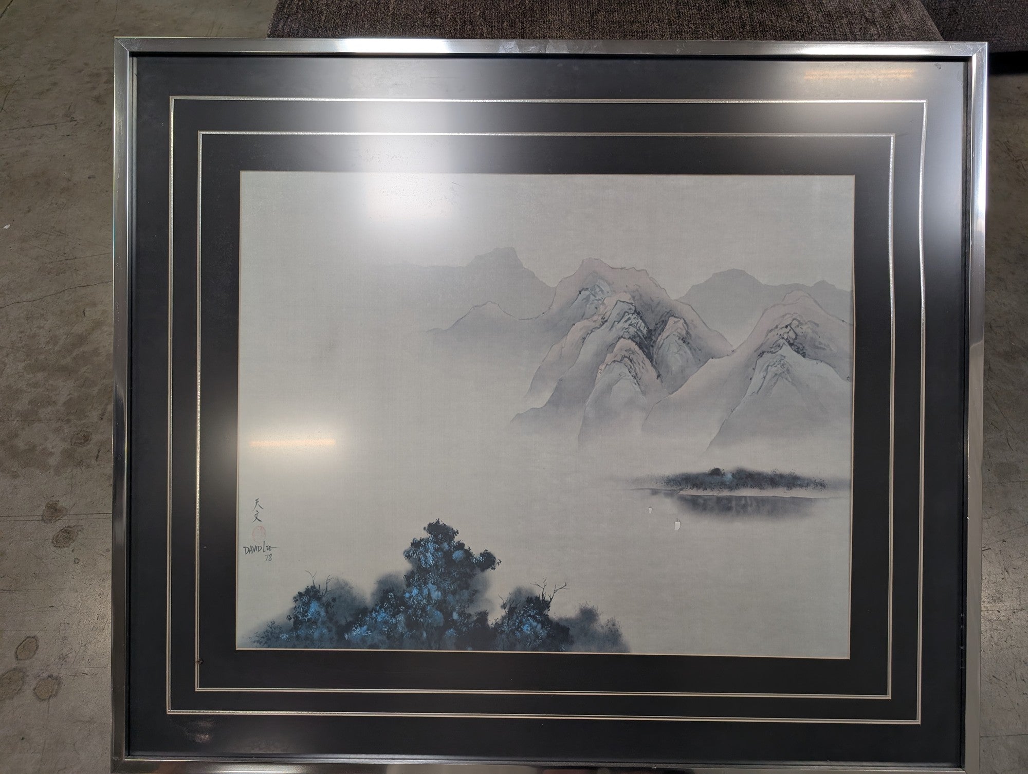 David Lee Mountain Landscape Art Print in Metal Frame