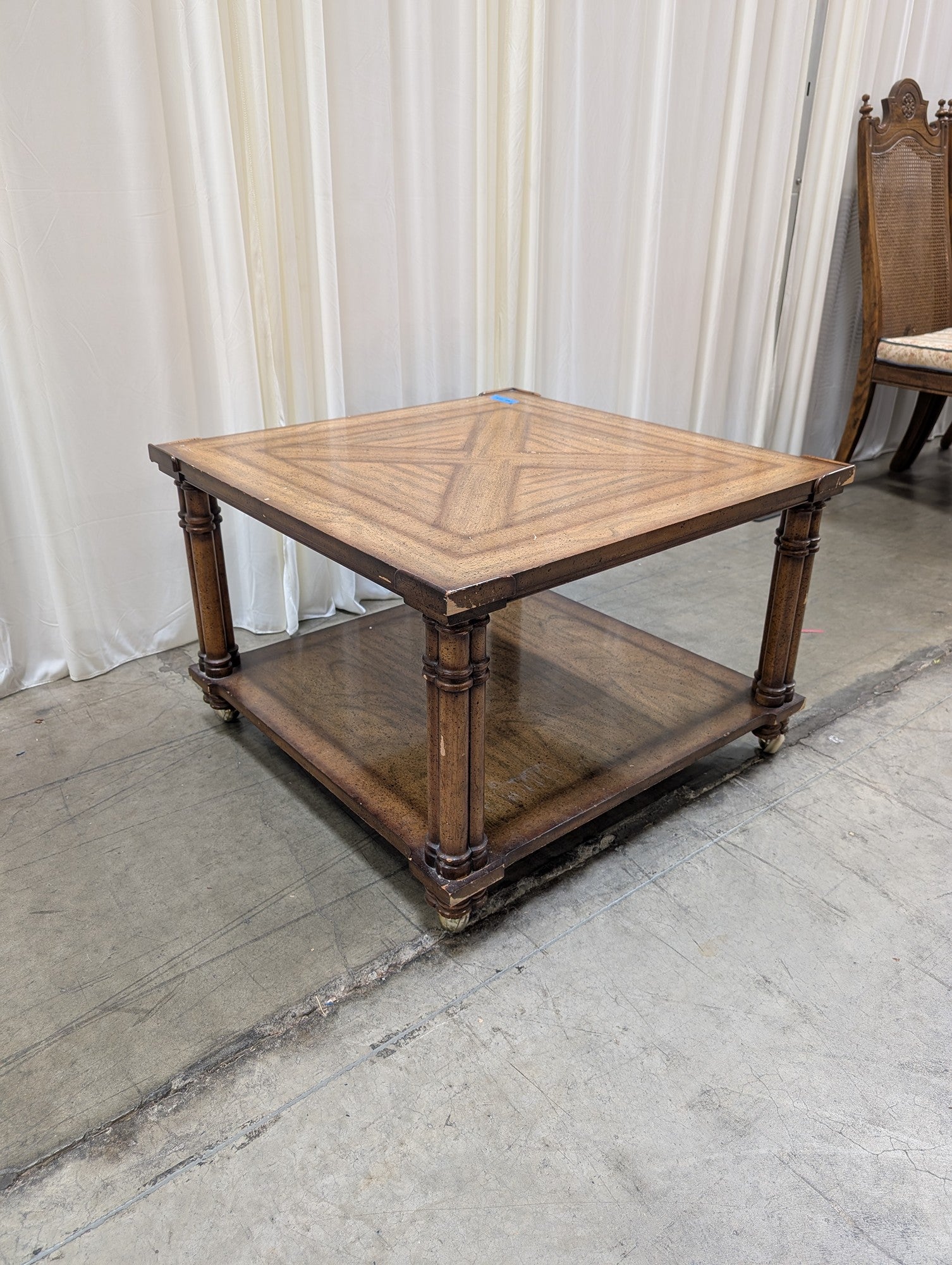 KEEMIA S Square Wood Coffee Table with Casters