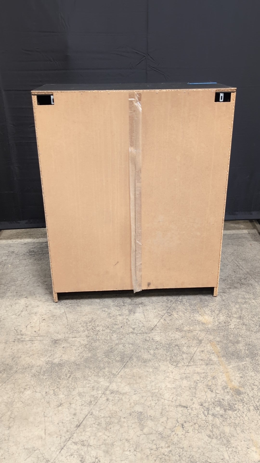 Dark Grey Three-Drawer Nightstand with Frosted Glass