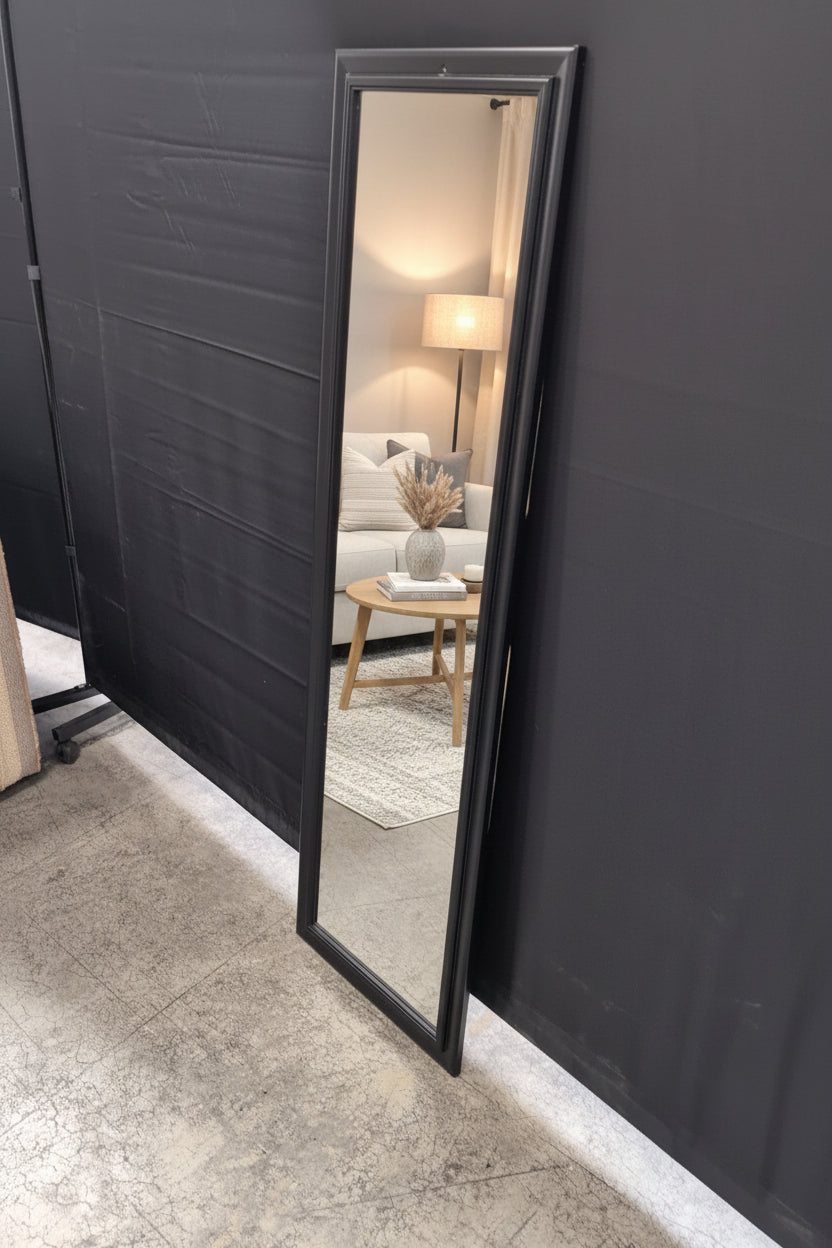Over The Top Black Rectangular Door Mirror