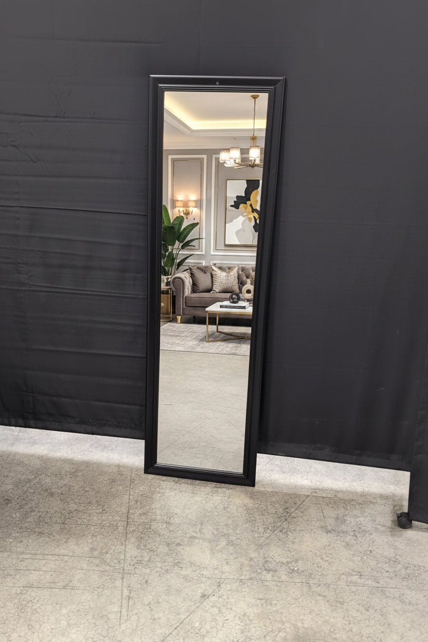 Over The Top Black Rectangular Door Mirror
