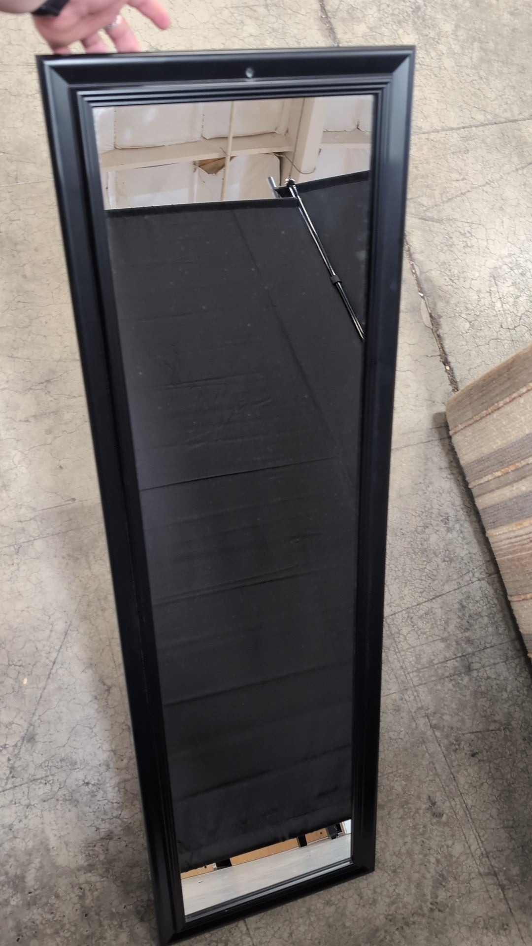 Over The Top Black Rectangular Door Mirror