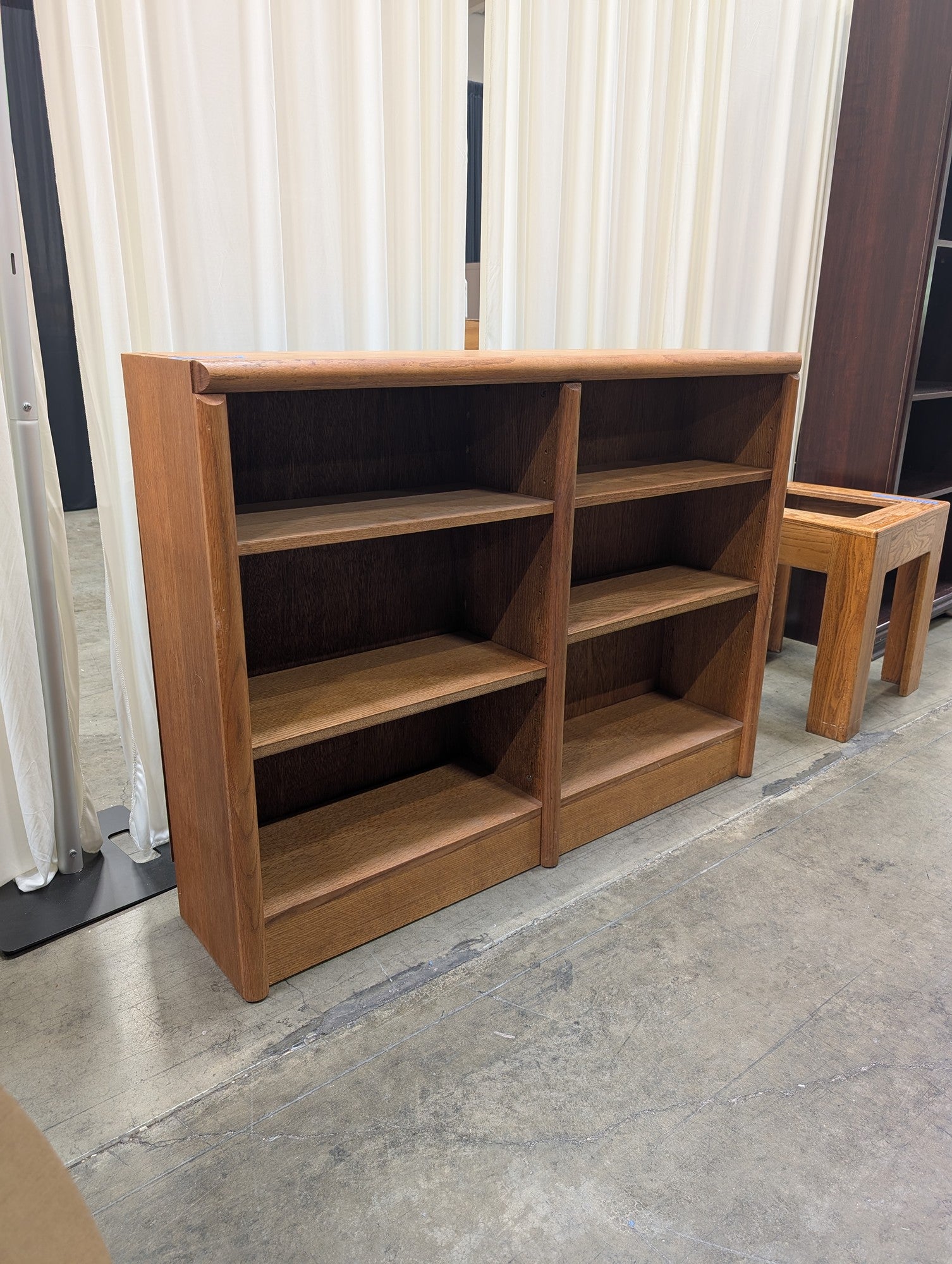 Mid-Century Style Wood Bookcase with Rounded Edges