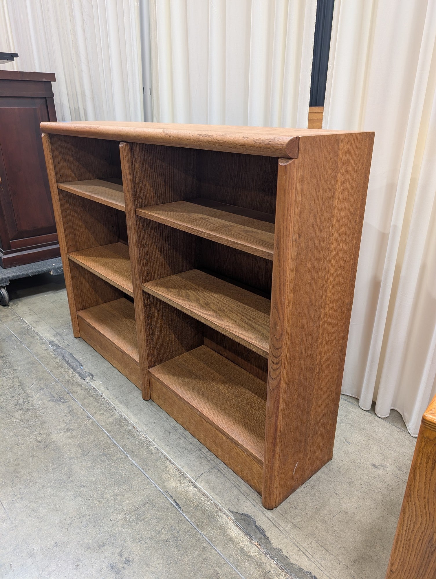Mid-Century Style Wood Bookcase with Rounded Edges