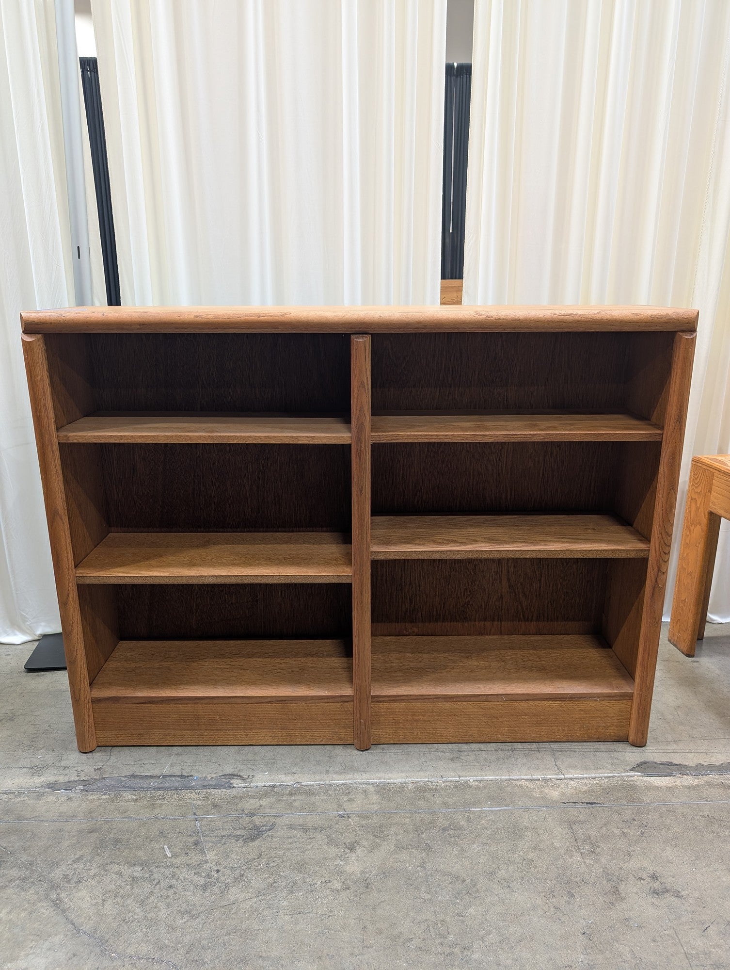 Mid-Century Style Wood Bookcase with Rounded Edges