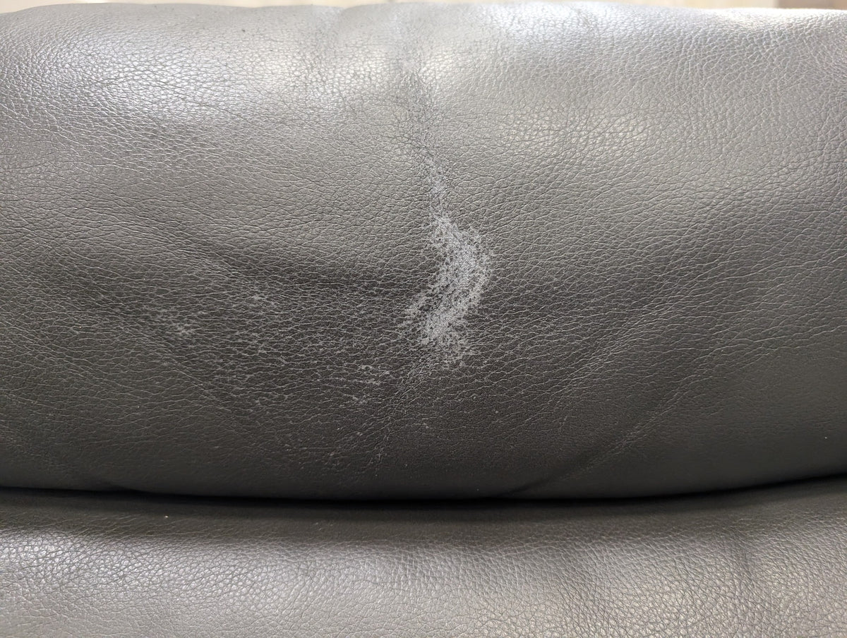 Parker House Grey Leather-Look Swivel Recliner