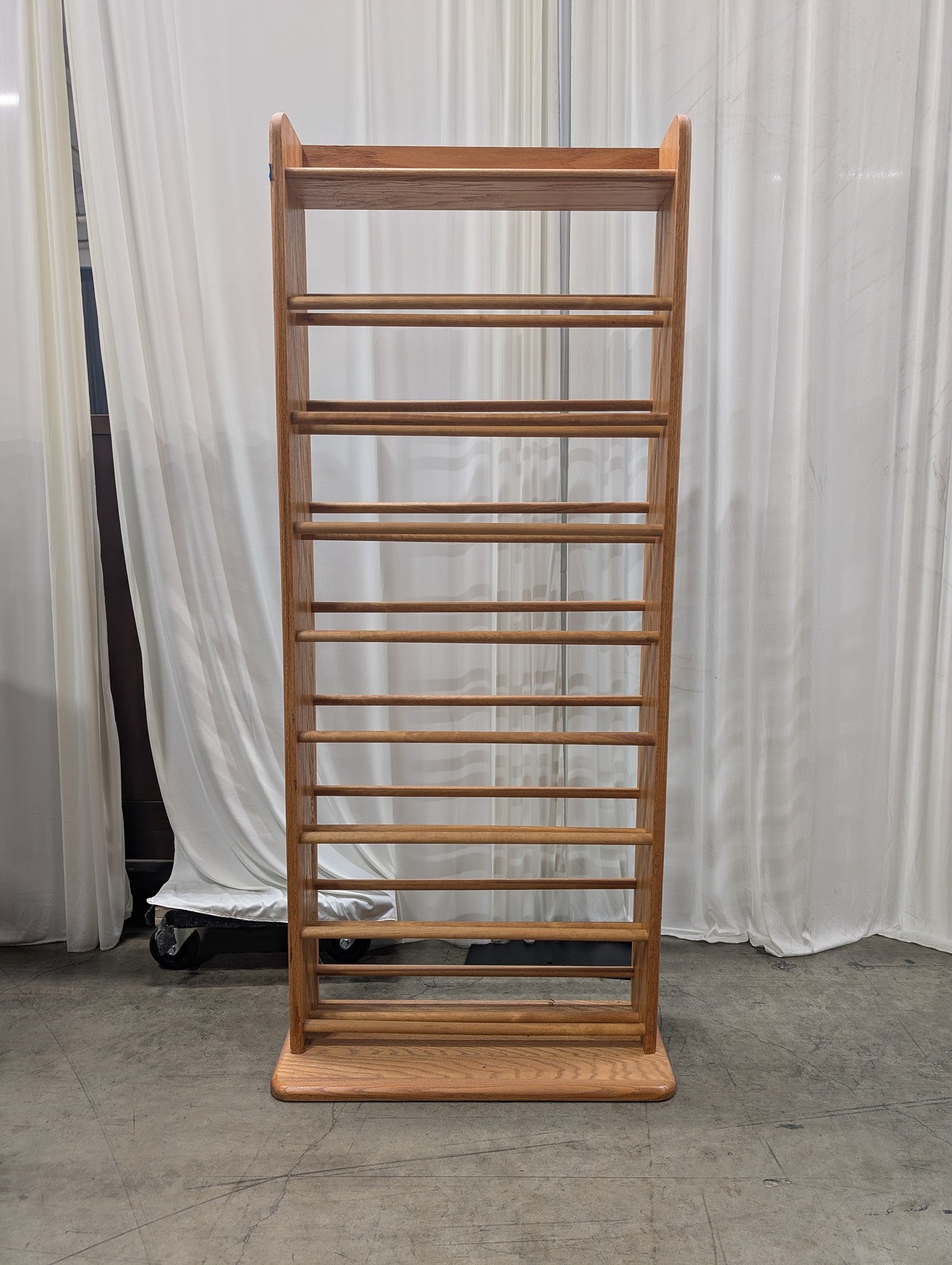 Natural Wood Tall Shoe Rack with Multiple Tiers