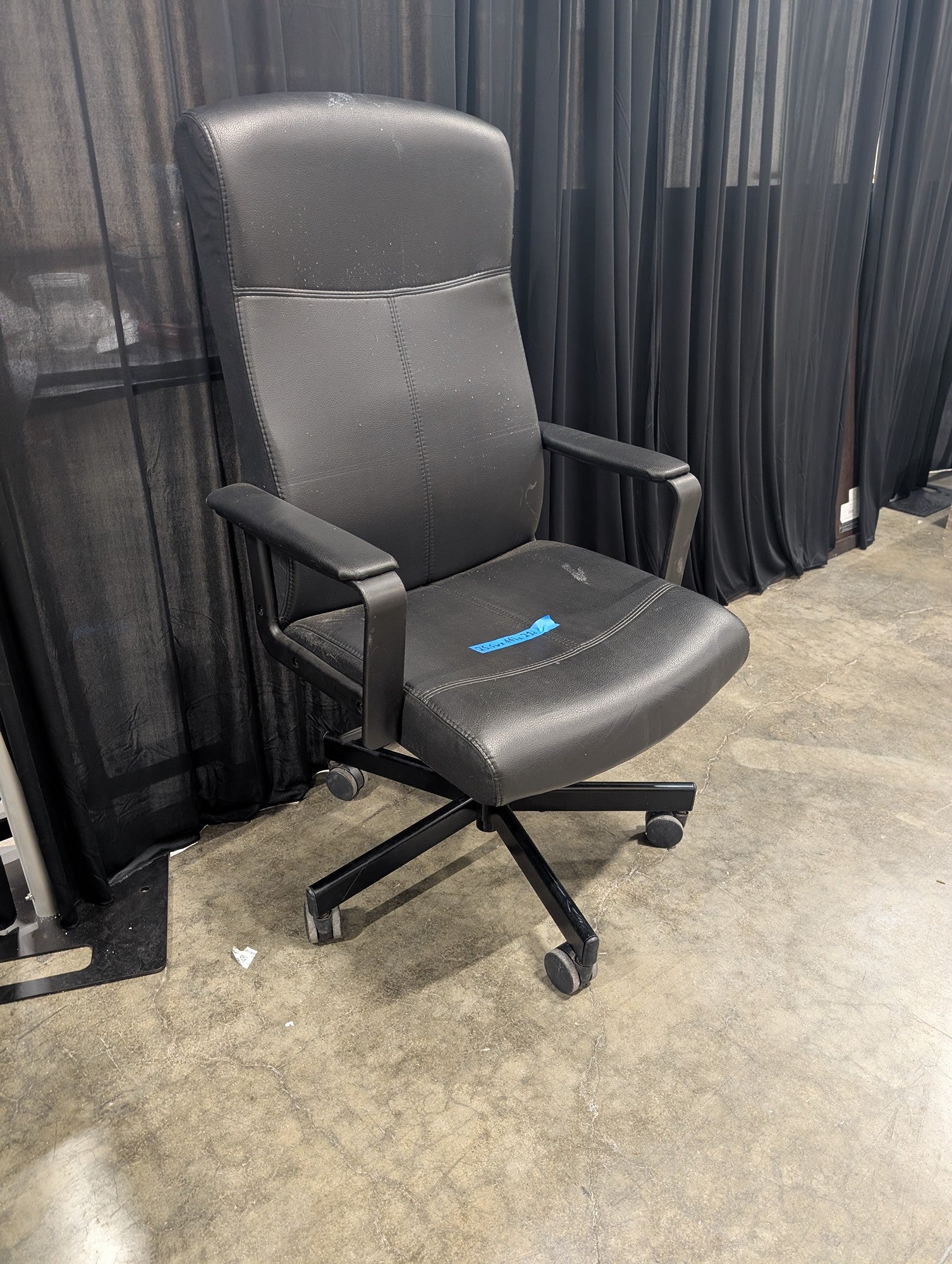 Black Faux Leather High-Back Office Chair