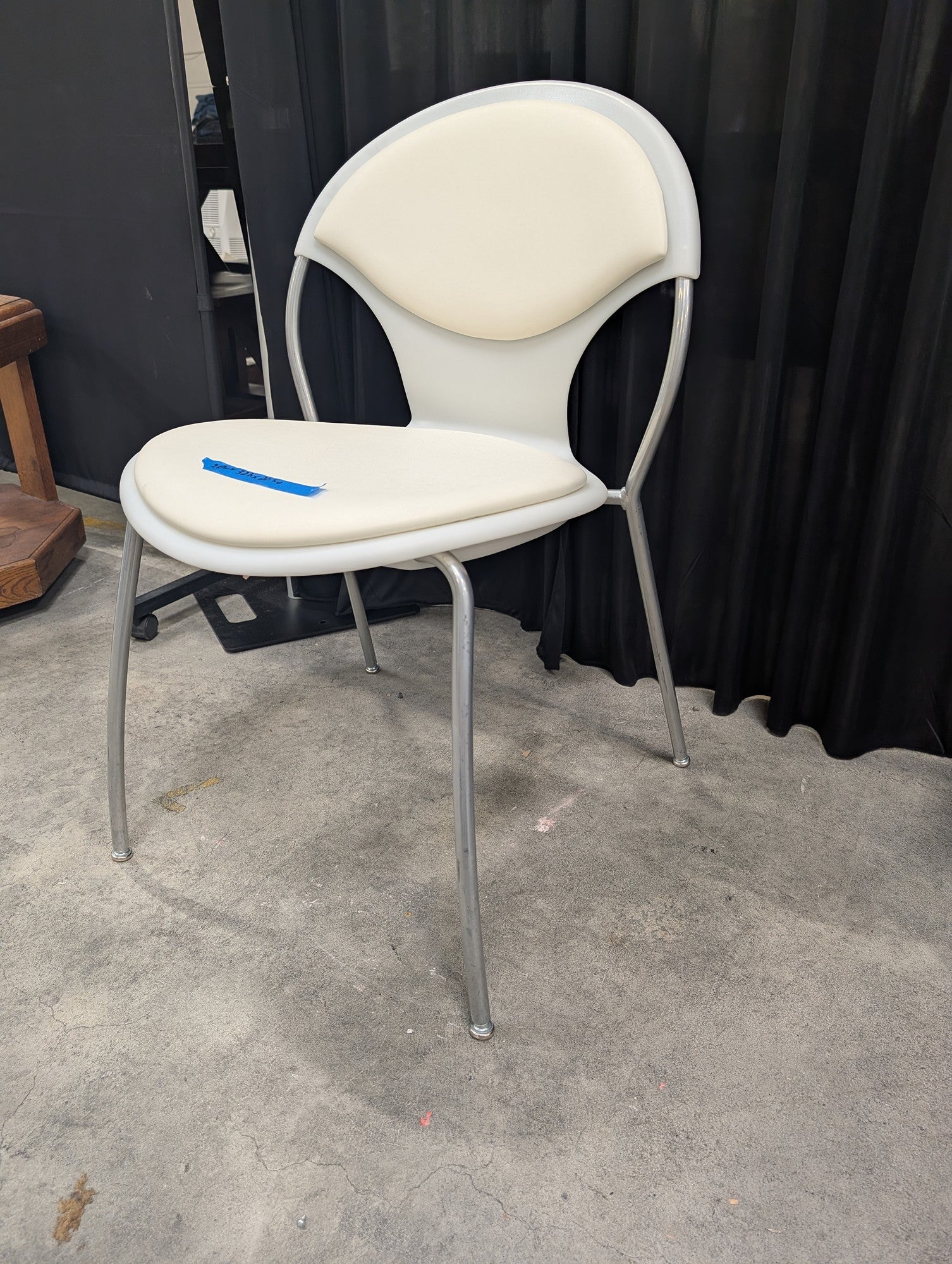 Versteel Contemporary White Chair with Metal Legs
