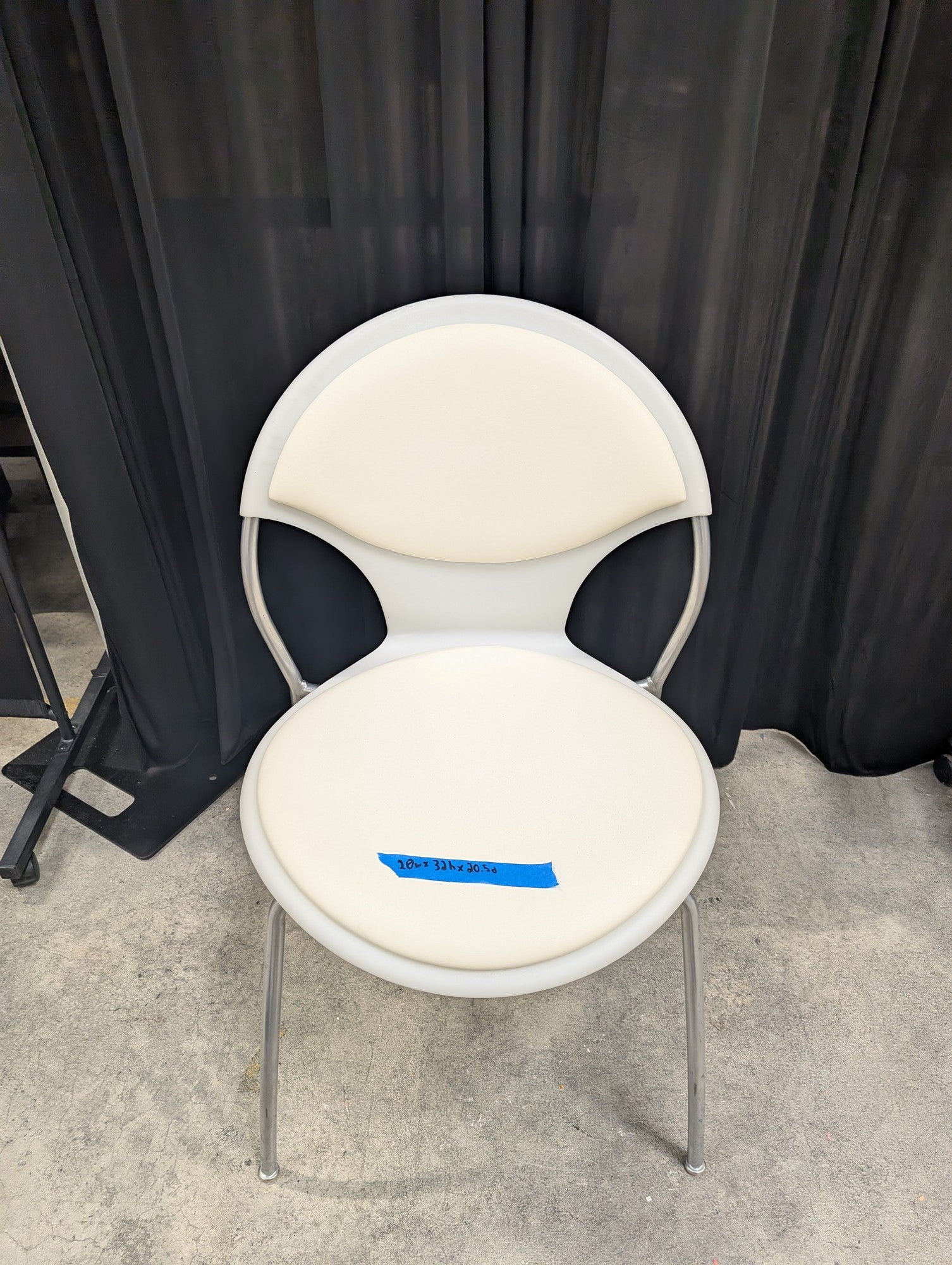 Versteel Contemporary White Chair with Metal Legs