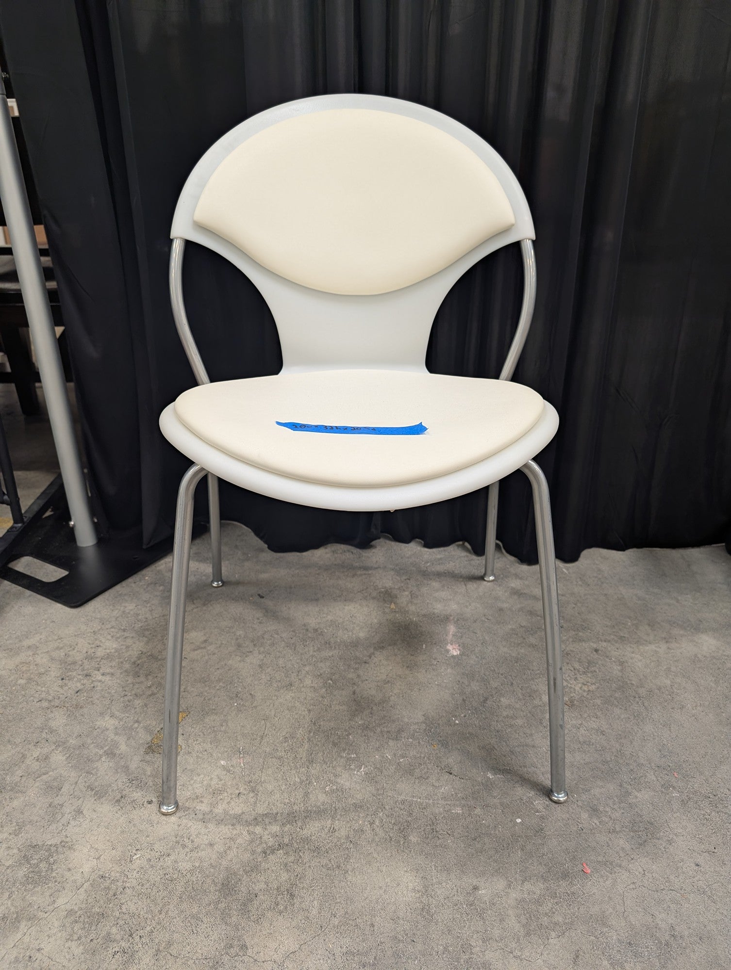 Versteel Contemporary White Chair with Metal Legs