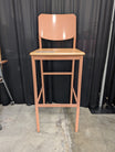 KEILHAUER Peach Metal Bar Stool with Wood Seat