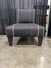 Charter Furniture Corp Grey Pinstripe Armless Chair in Upholstered Fabric
