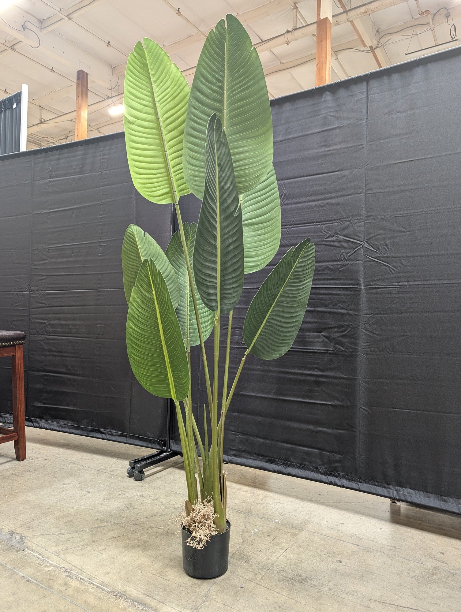 Green Faux Banana Leaf Tree with Pot