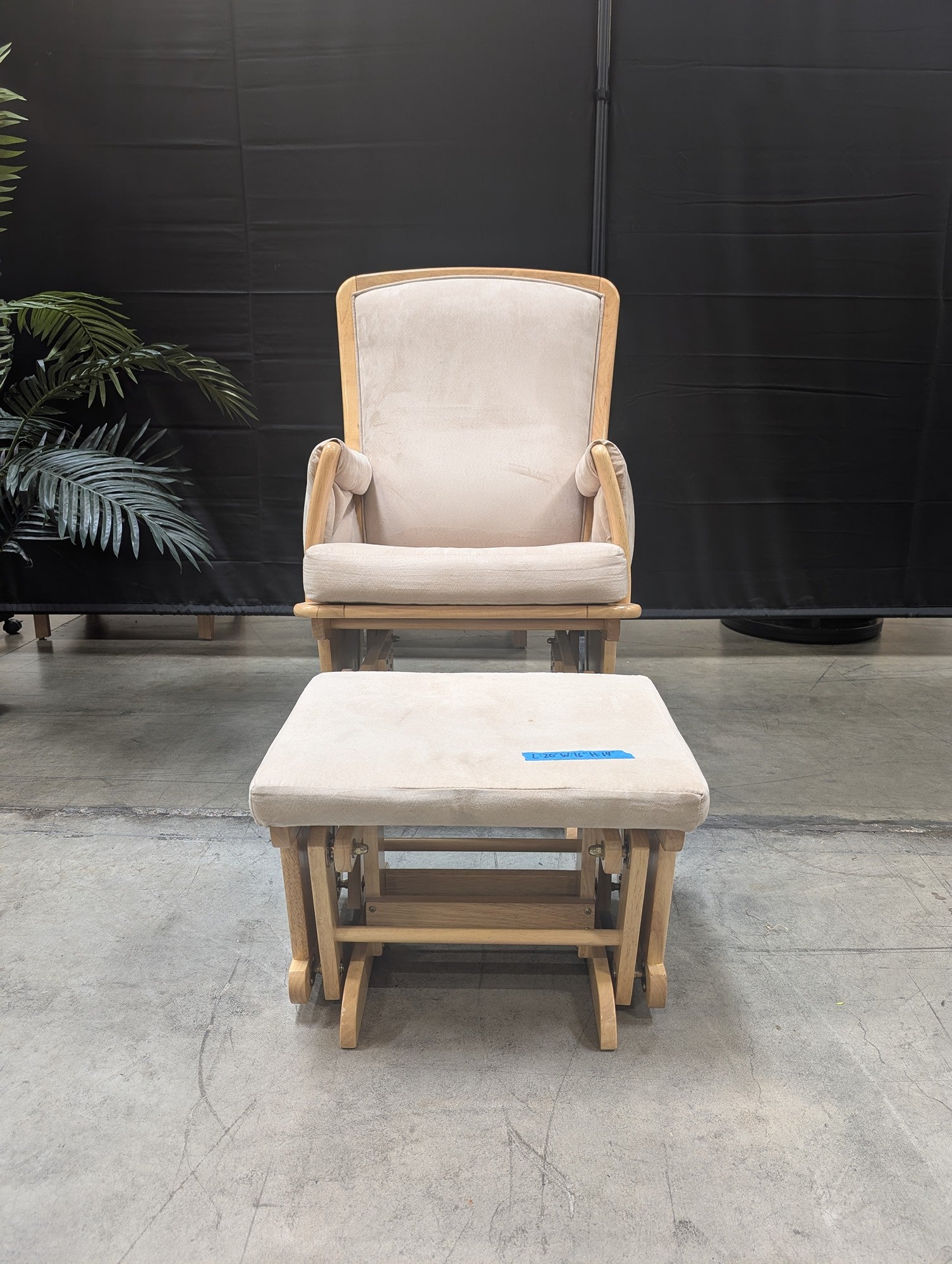 Delta Wood Nursery Glider with Ottoman