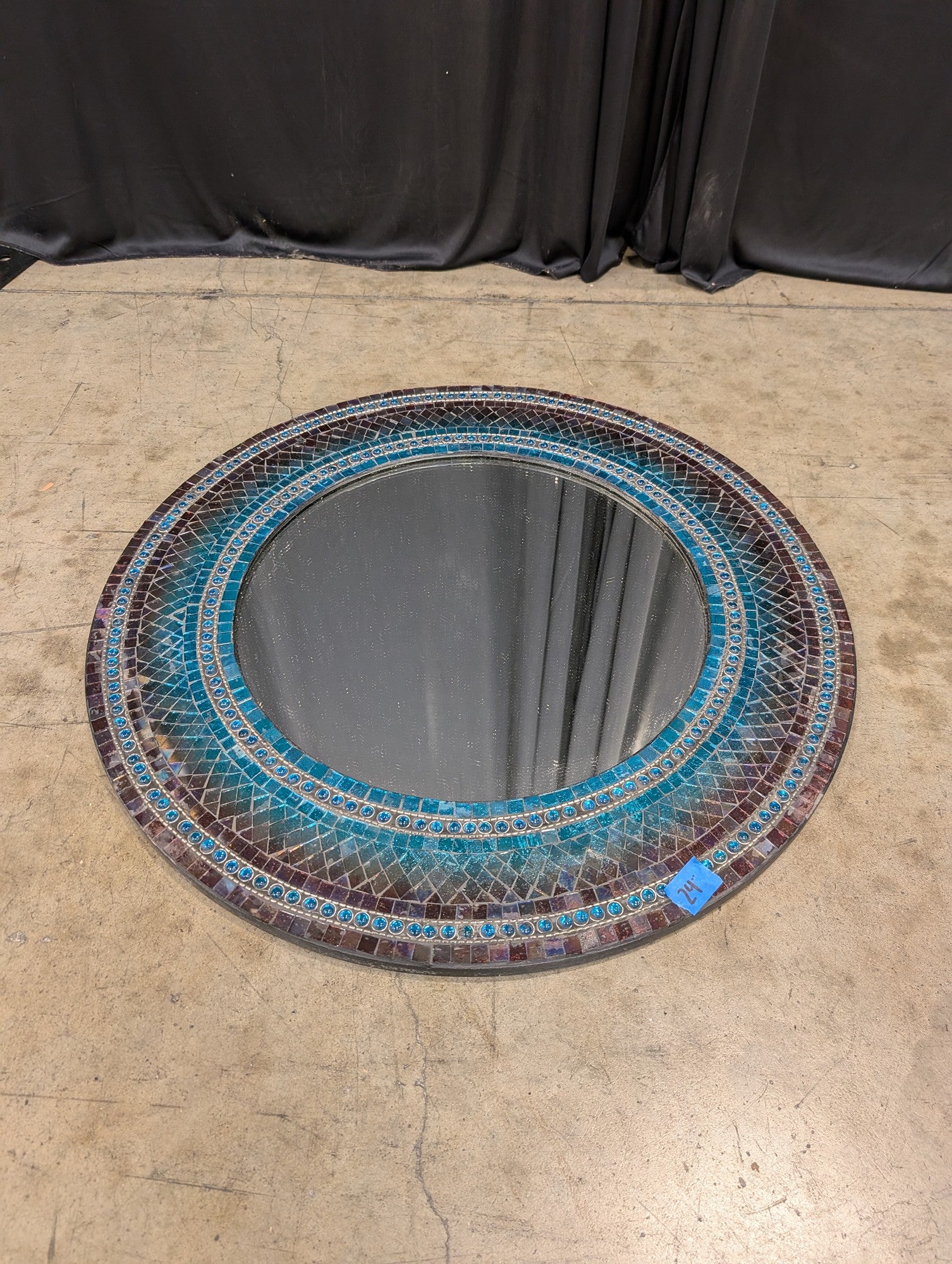 Pier 1 Round Mosaic Wall Mirror in Blue Purple Tones