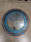 Pier 1 Round Mosaic Wall Mirror in Blue Purple Tones