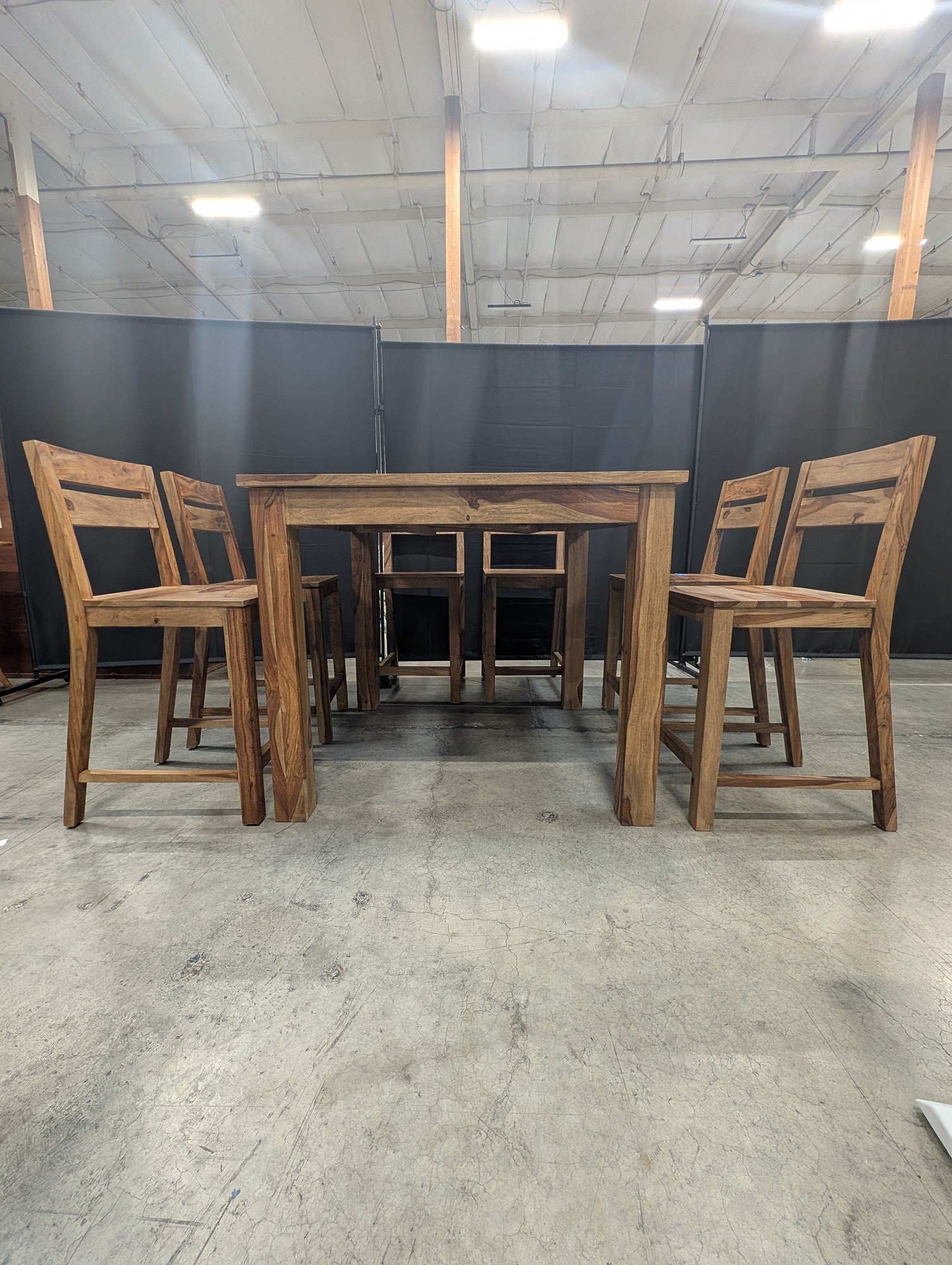 Urban Solid Hardwood Counter Height Dining Set with Six Chairs