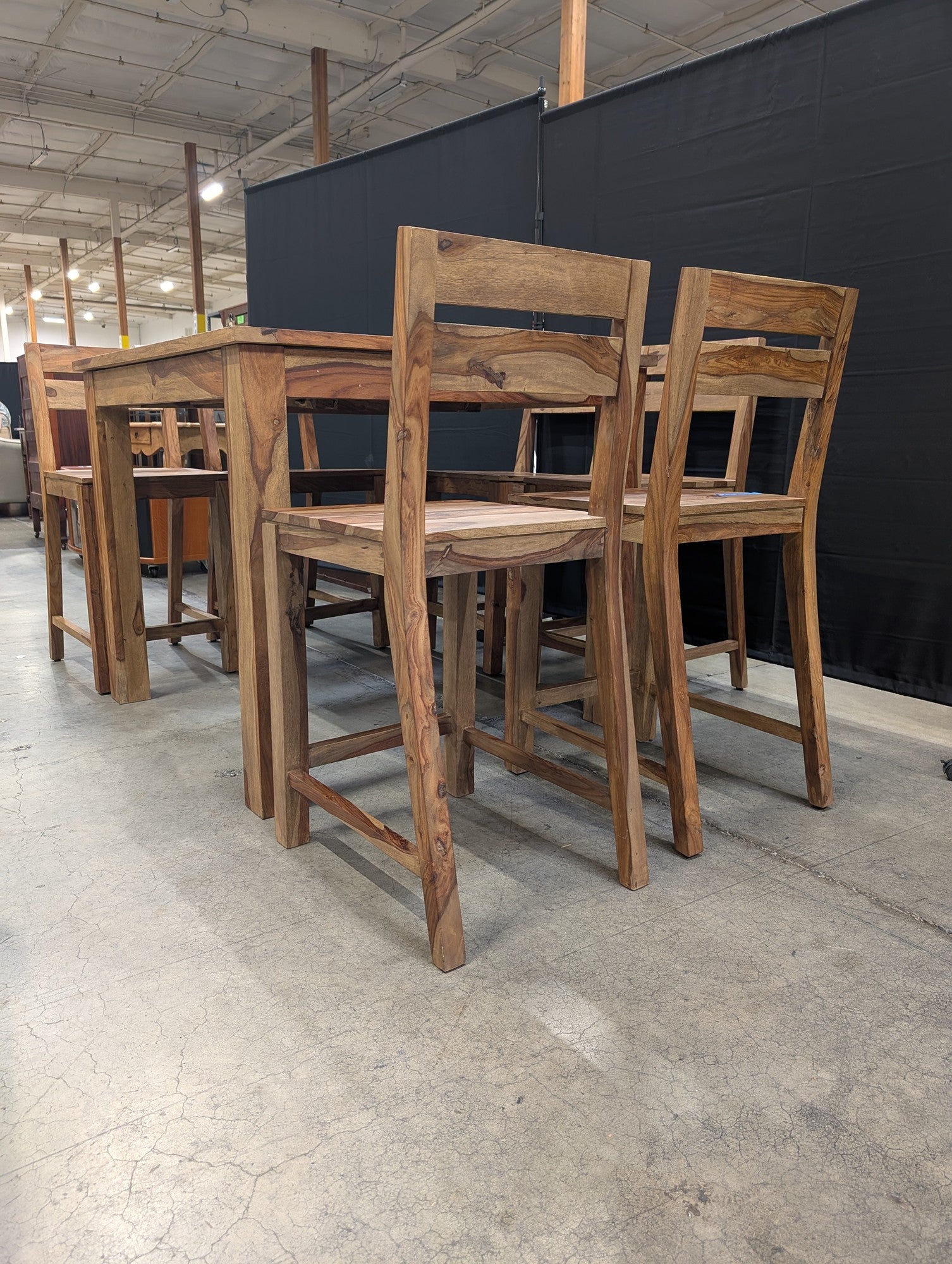 Urban Solid Hardwood Counter Height Dining Set with Six Chairs