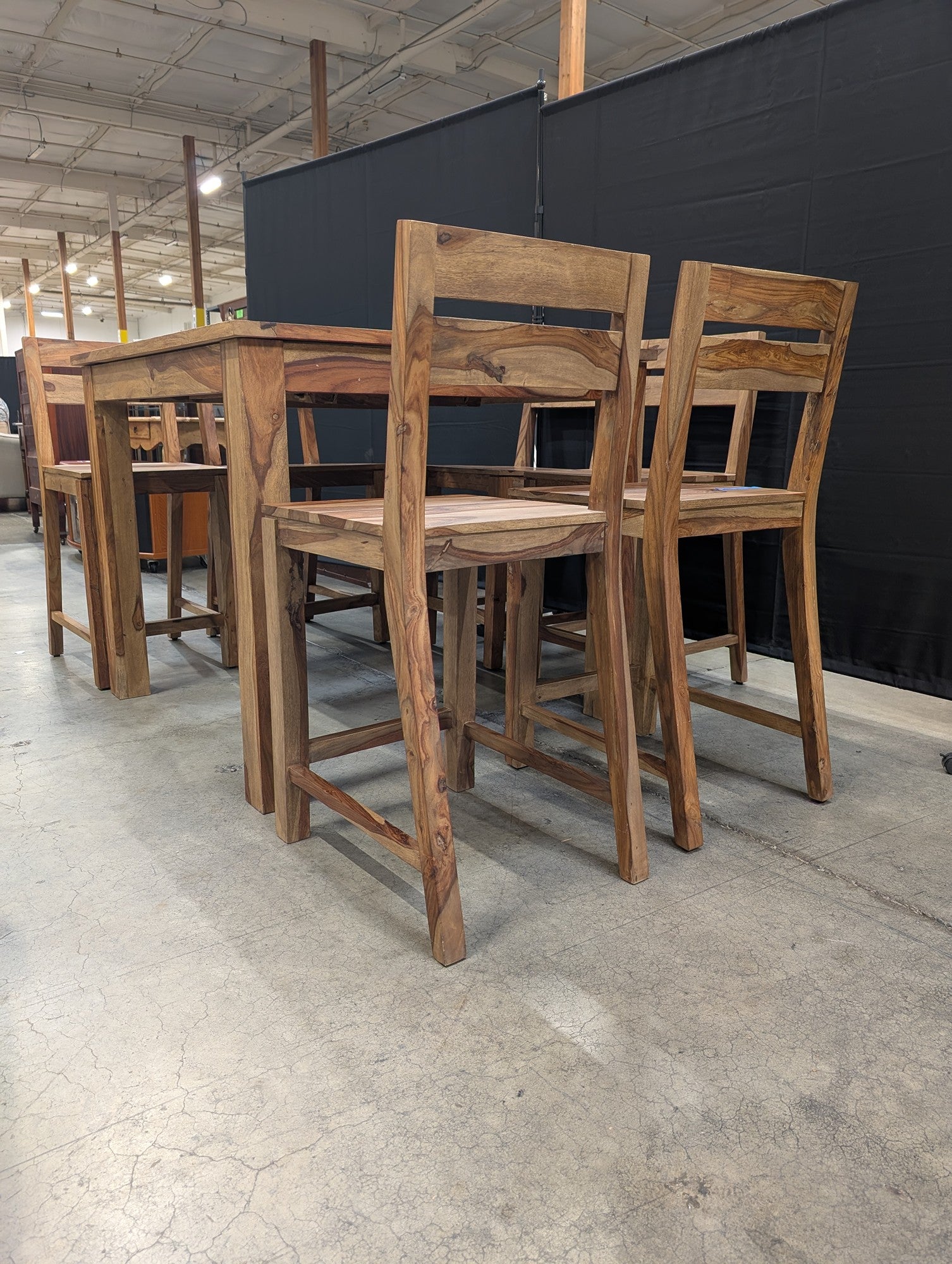 Urban Solid Hardwood Counter Height Dining Set with Six Chairs