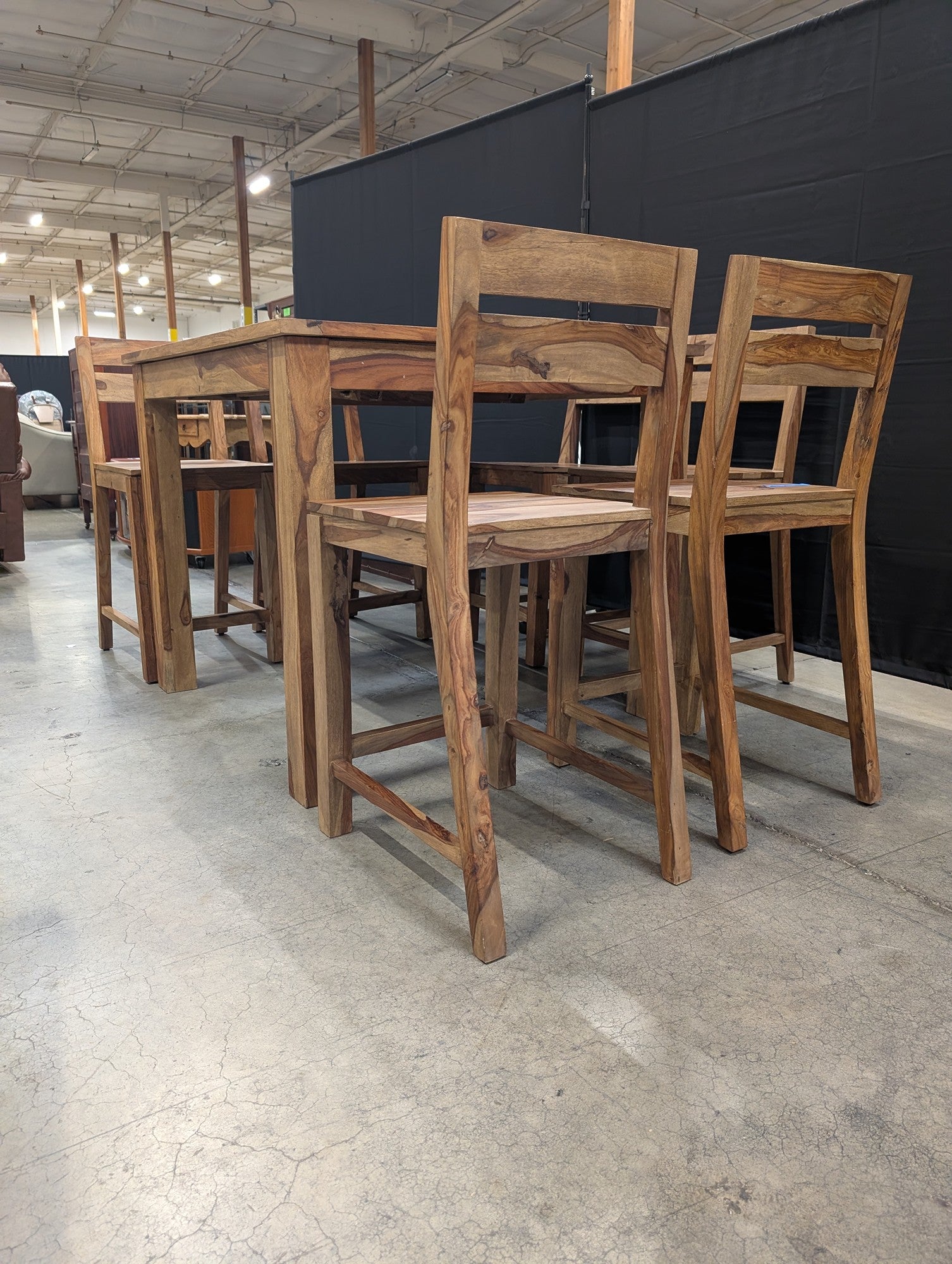 Urban Solid Hardwood Counter Height Dining Set with Six Chairs