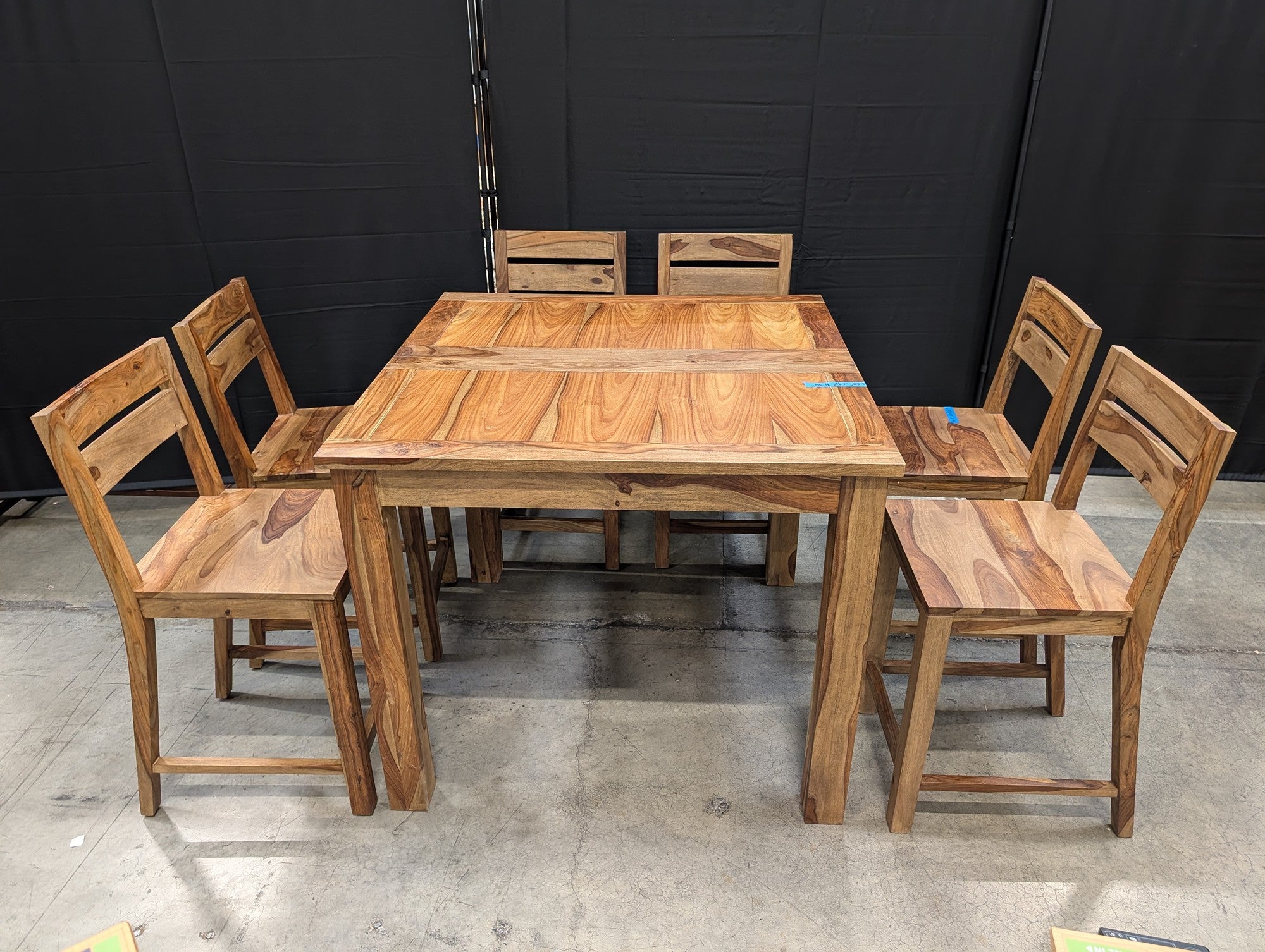 Urban Solid Hardwood Counter Height Dining Set with Six Chairs