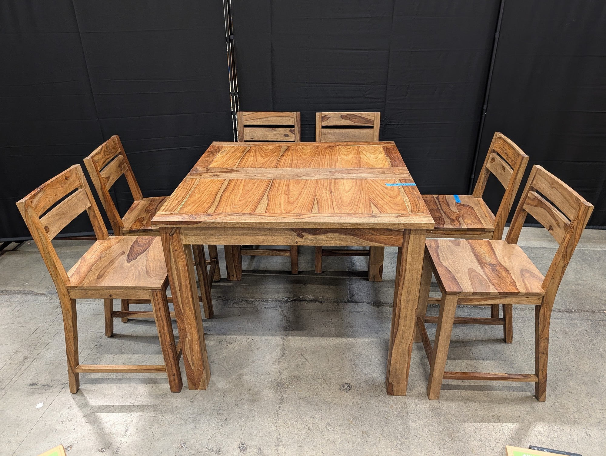 Urban Solid Hardwood Counter Height Dining Set with Six Chairs